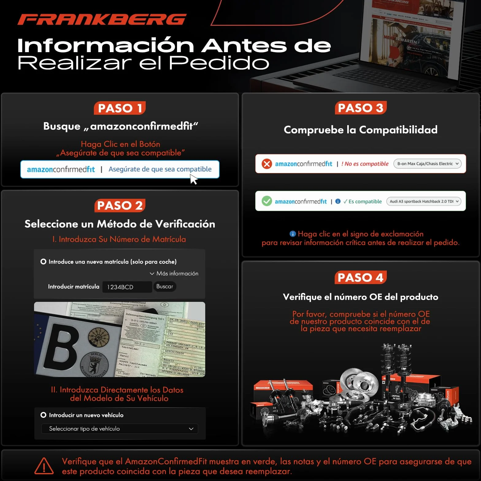 Frankberg Sensor del árbol de levas Sensor del cigüeñal Compatible con M.e.g.a.n.e II BM0/1 CM0/1 Vivaro Furgoneta X83 Grand Scénic II JM0/1 Trafic II Bus JL Laguna II Grandtour KG0/1 93198452