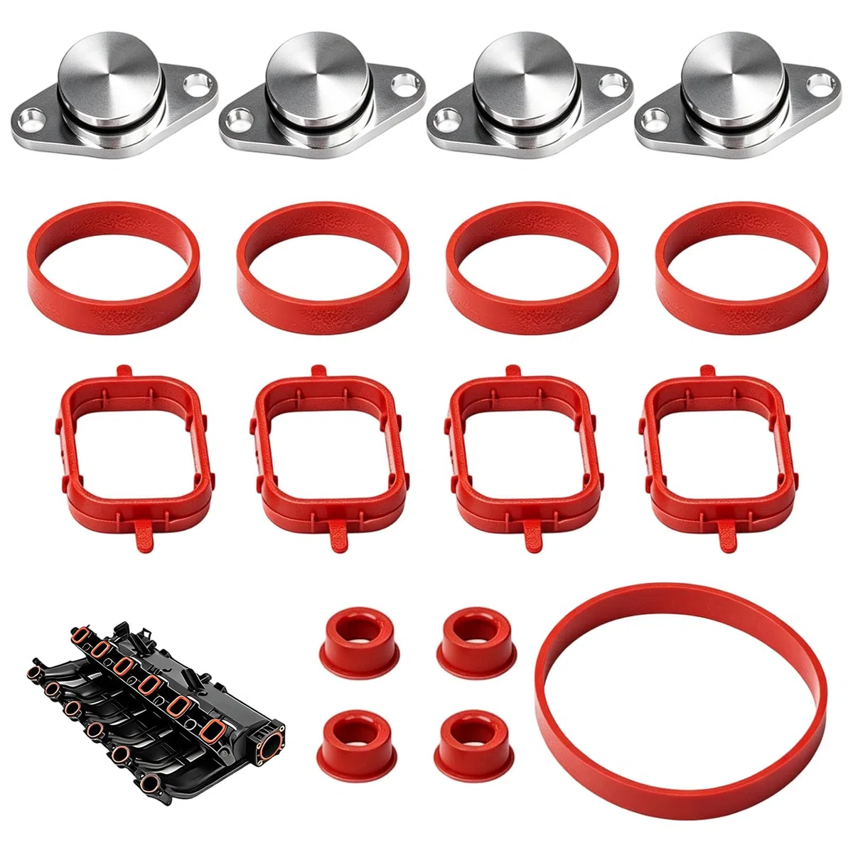 4 x 22mm Kit de supresión colector admisión, compatibile con M47 M47N M47TU M47TUD20 11612245439 para E46 E83 E60 E87 E83 E90 E91, juntas admision