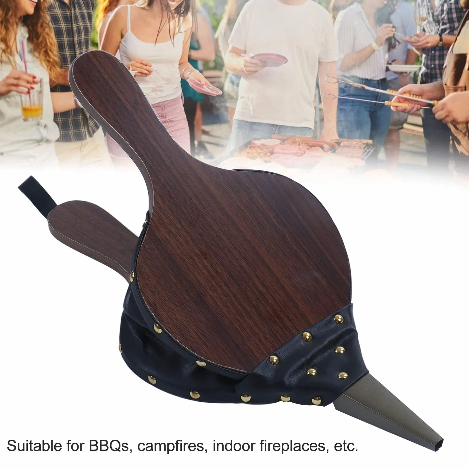 Soplador Barbacoa Manual Fuelle Chimenea Soplador de Fuego Soplador de madera de fuelle para chimenea Fuelle de Fuego de Barbacoa Cocina al Aire Libre