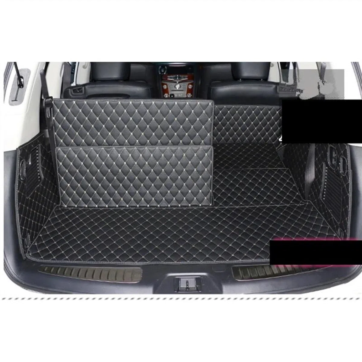 Alfombras Maletero Compatible con Nissan para Armada 7 Asientos 2017 2018 Esteras para Maletero Revestimiento De Carga Duradero Alfombras para Maletero Tapete Decorativo