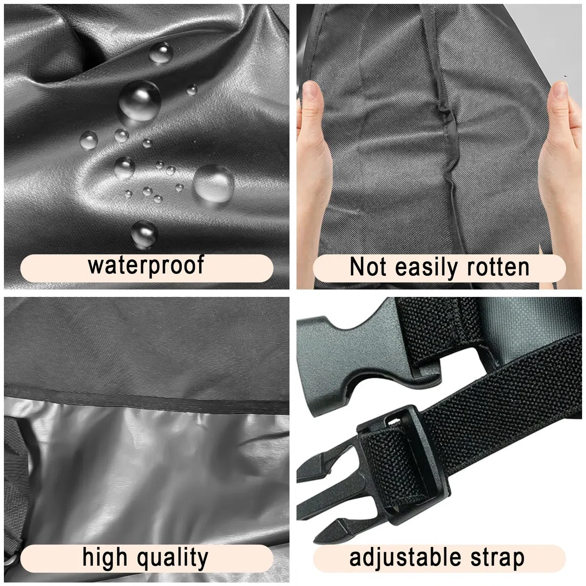 Cubierta para barra de remolque para caravana, enganche de remolque con cierre de clic, tejido Oxford 600D con revestimiento de PVC, 100% impermeable, protección universal para barras de