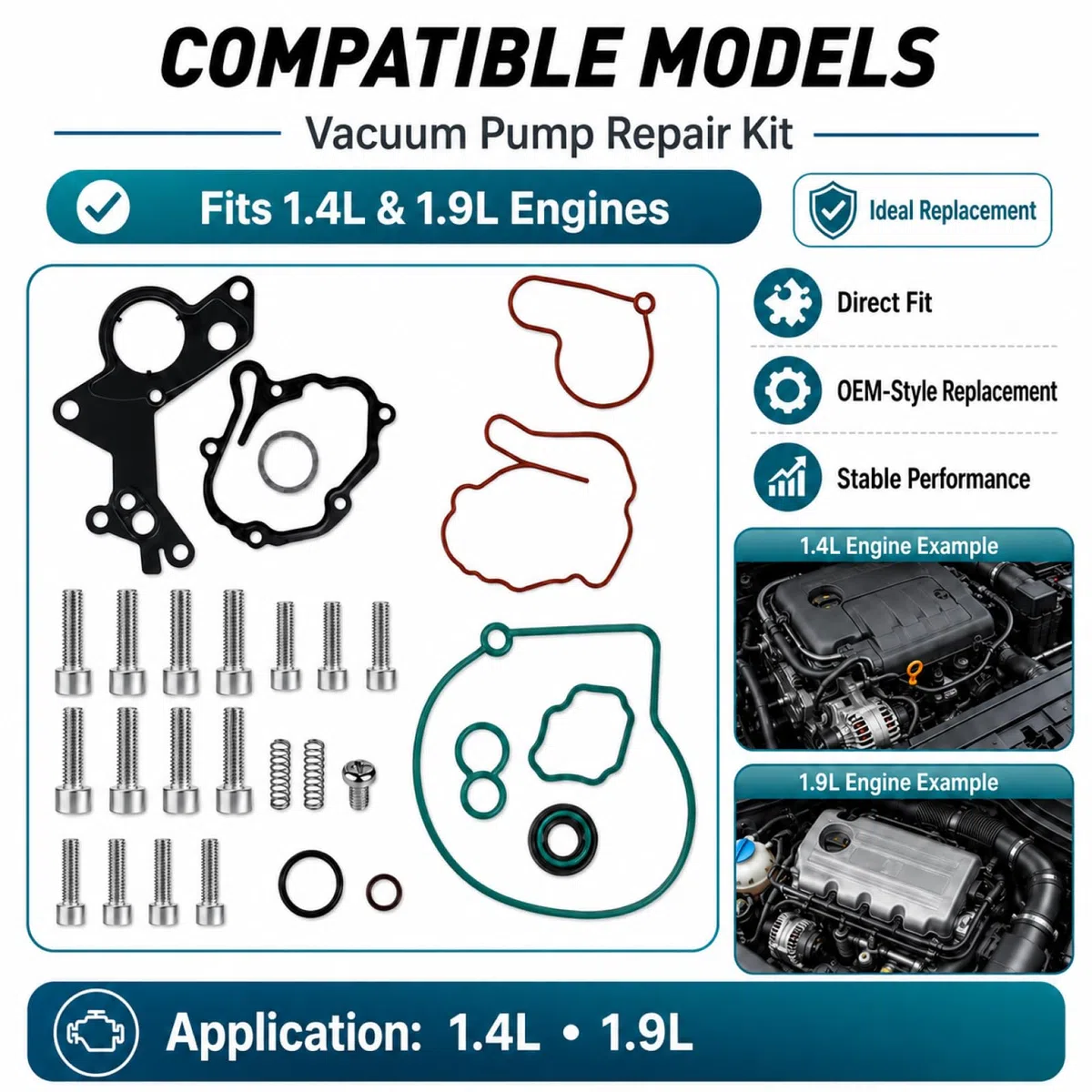 kit reparación bomba tandem 1.9 tdi, juntas bomba tandem 1.2TDI 1.4TDI 1.9TDI 2.0TDI 2.0SDI 038145209 para A2 A4 A6 Golf Polo