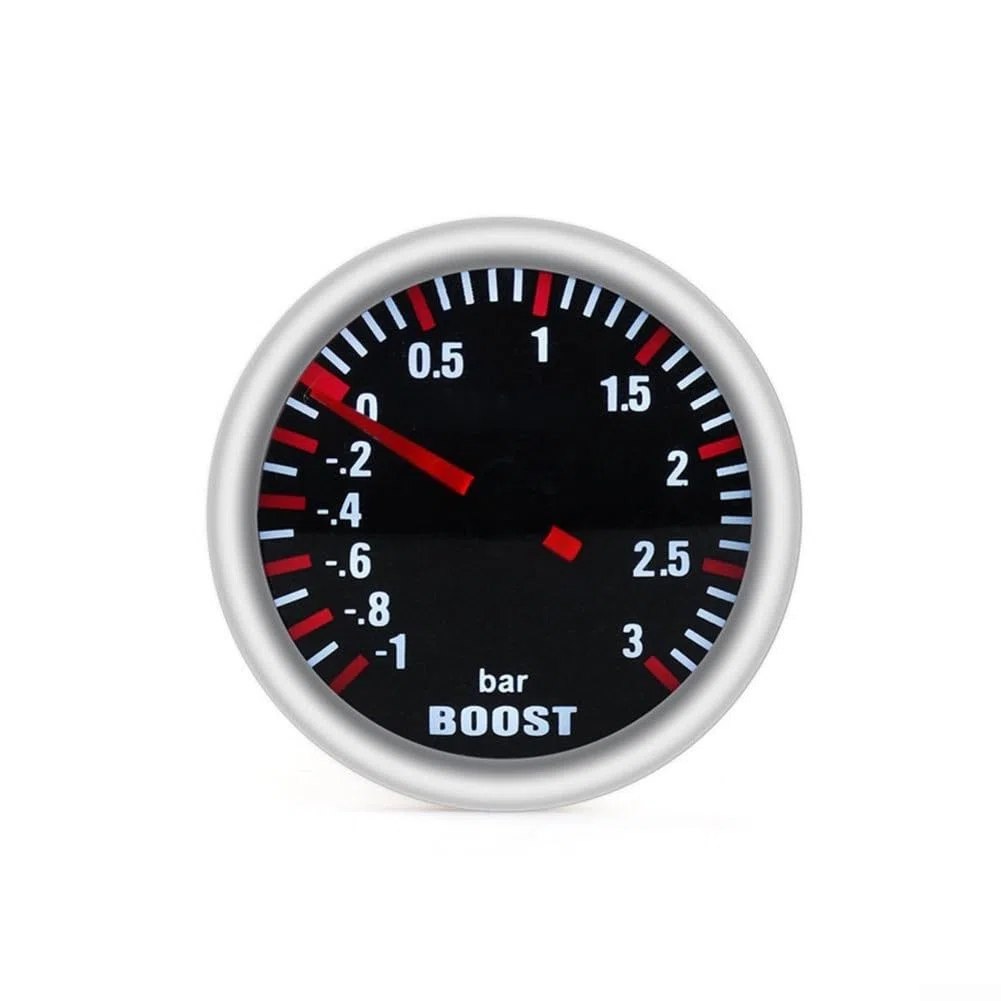 Medidor de carreras para coches turboalimentados, medidor de presión mecánico de 3 bares de 52 mm, compatible con sistemas de 12 V, monitor de rendimiento interior del automóvil