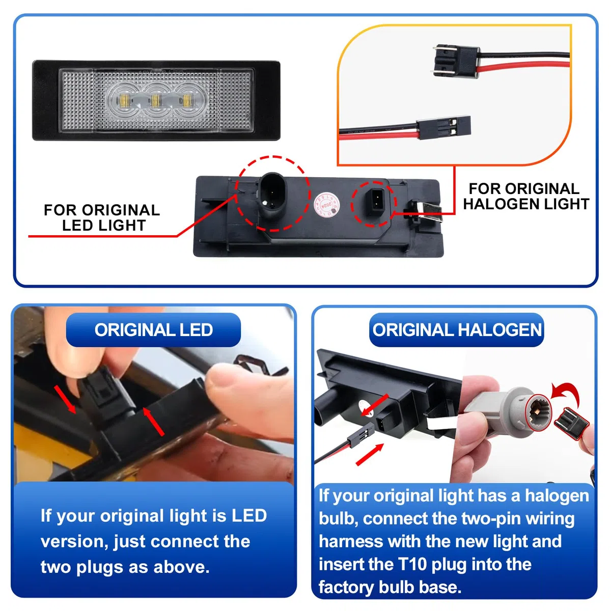 Luz de matrícula LED blanca compatible con BMW E81 E87 F20 F21 E63 E64 F06 F12 F13 Serie 1 6 Z4 E86 E85 E89 X2 Gran Coupé