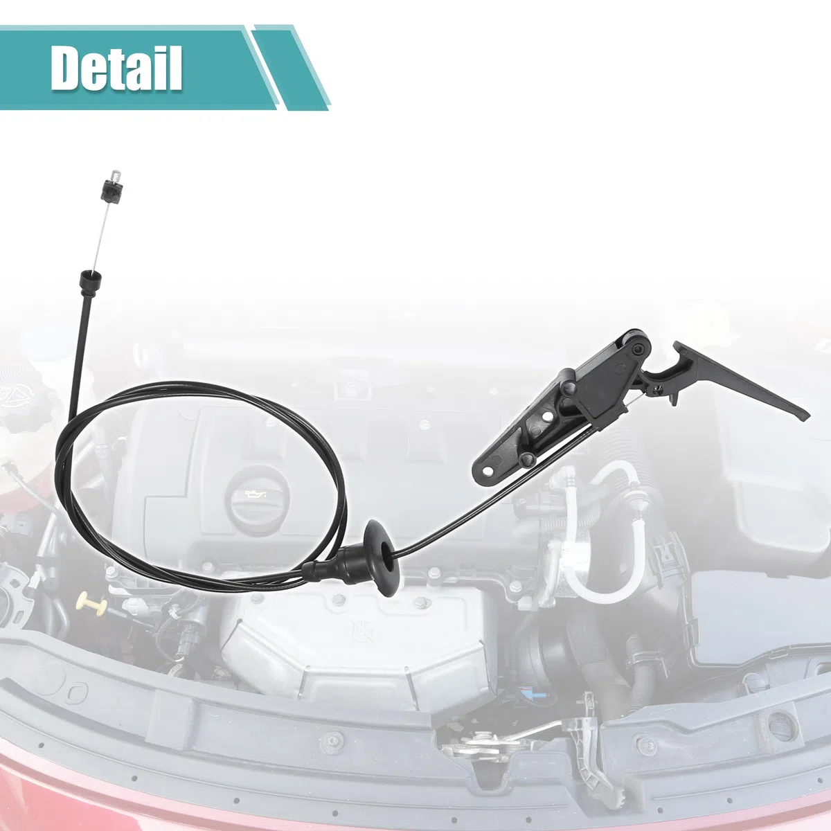 Motoforti Cable De Liberación Del Capó Para Citroen Berlingo 08-20 1 Pc | 1 Pieza, Negro, Plástico, Metal, Caucho, Longitud 179cm, Número OE 7937Q8, Para Peugeot Partner Tepee 2008-2020