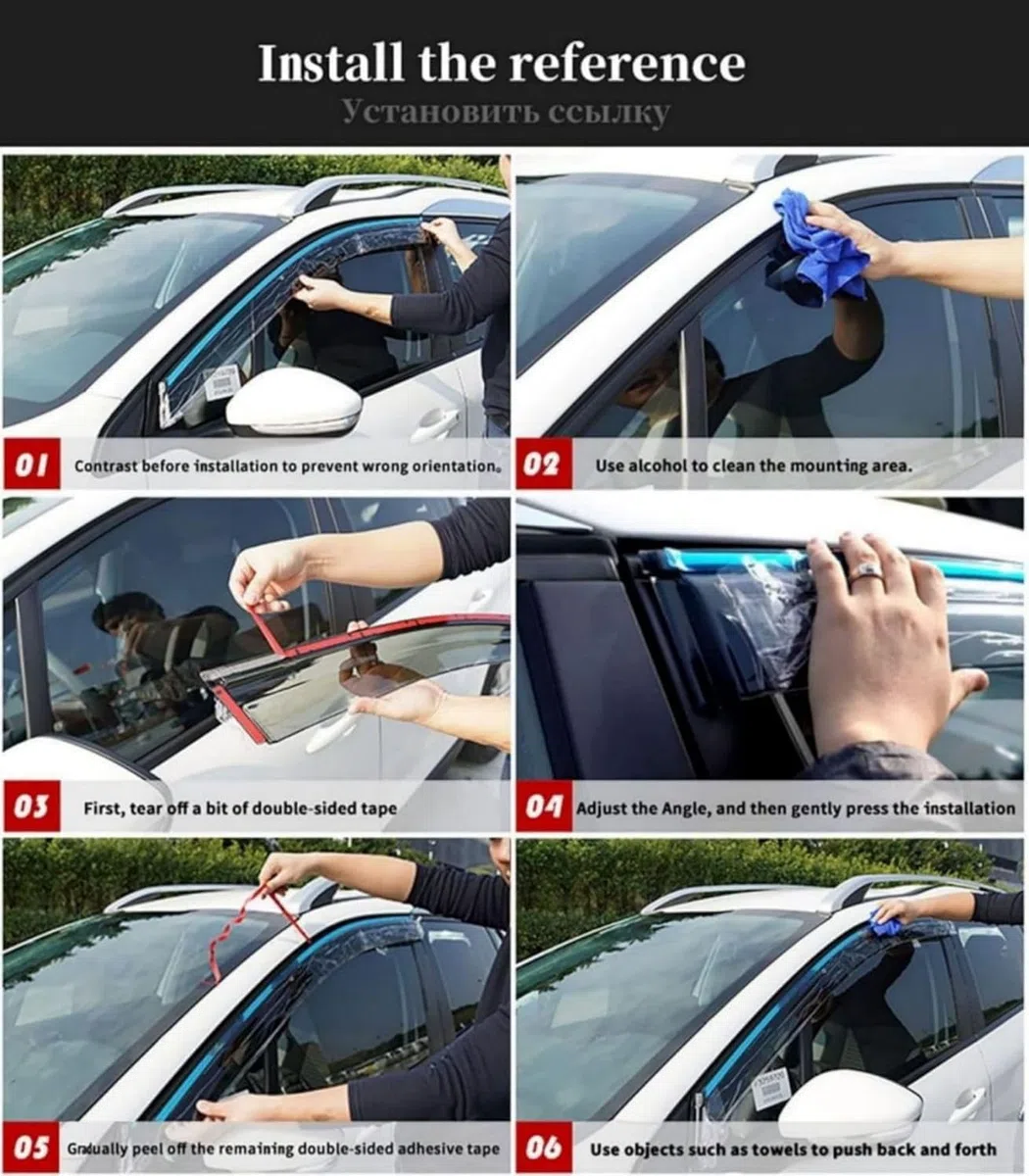 4 Piezas Deflectores de Viento Coche, para BMW 5 Series i MK6-F10 2011-2015 2016 2017 Ventana Lateral Viseras Solares Deflectores de Aire Accesorios,A