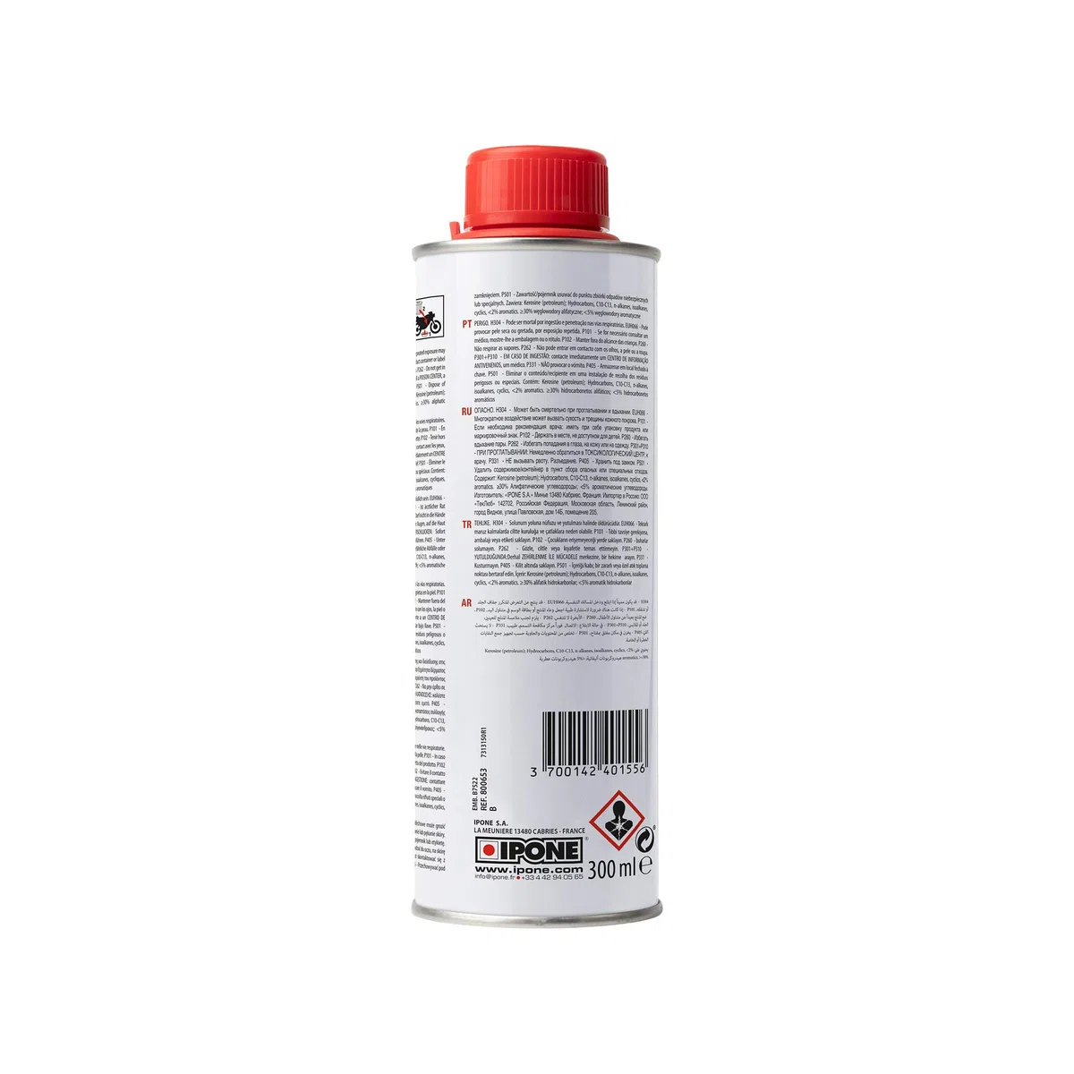 IPONE - Limpiador Motor Moto Antes del Cambio de Aceite Engine Cleaner - 300 ml - Elimina los sedimentos - Reduce los Costes de Mantenimiento