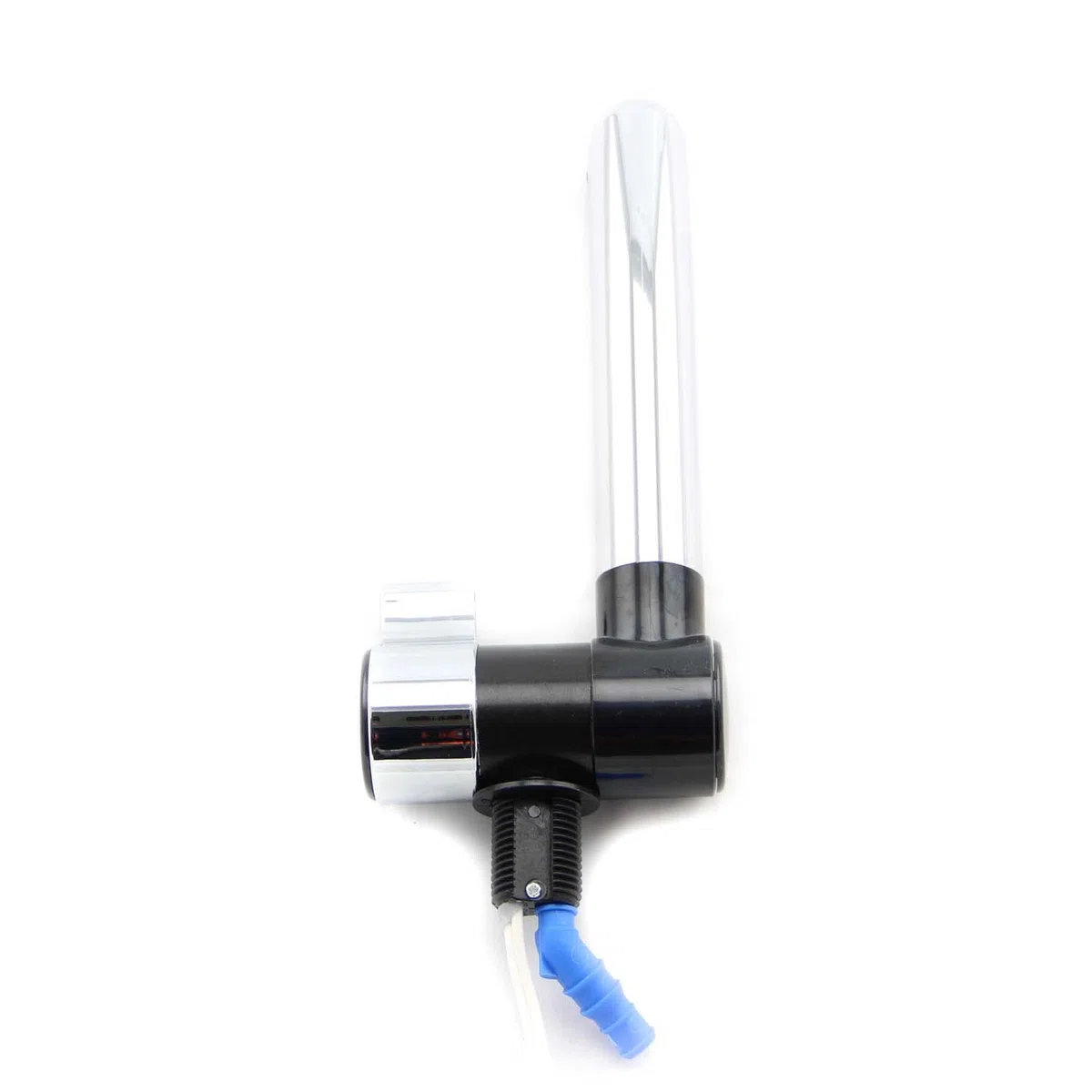 Grifo de agua con interruptor automático | Agua para cocina, baño, caravana, catering (negro/cromo)