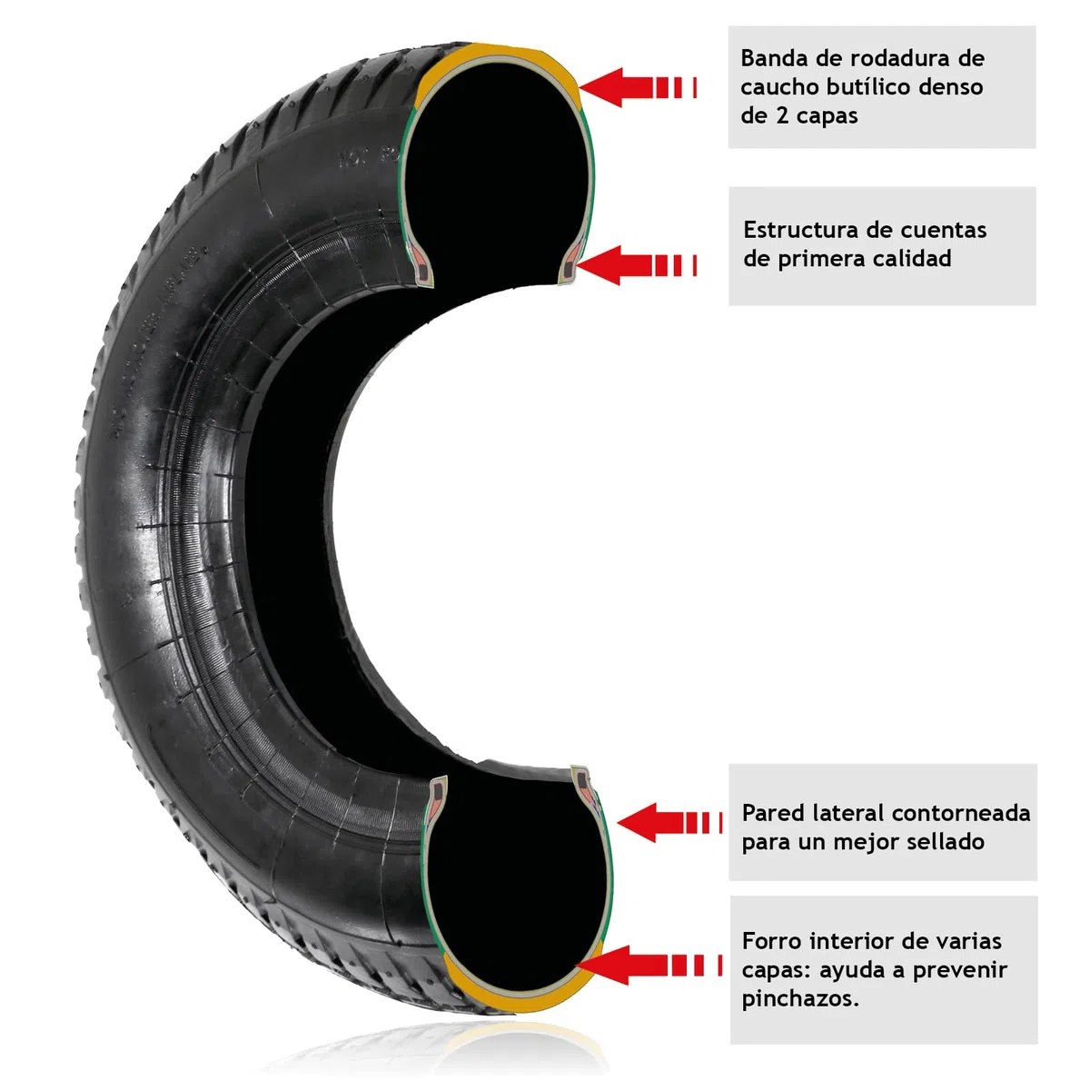 Spares2go Neumático de rueda de remolque y tubo interior (3.50-8, 35PSi)