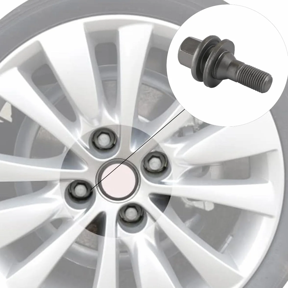 4 Tuercas de Pernos de Rueda M12 para Tornillos de neumáticos Citroen Peugeot 206 207 308 407 Pernos de Rueda C2 C3 C4 C5