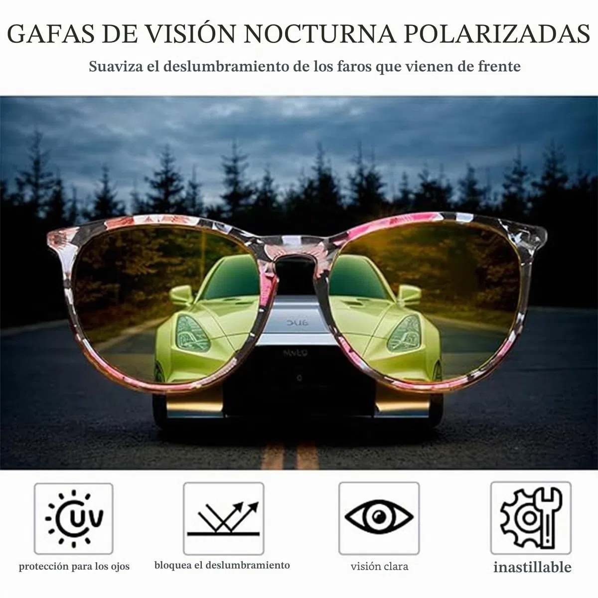 Gafas de visión nocturna para conducir, lentes polarizadas de visión nocturna para mujeres y hombres, lentes amarillas antirreflejos, lentes nocturnas