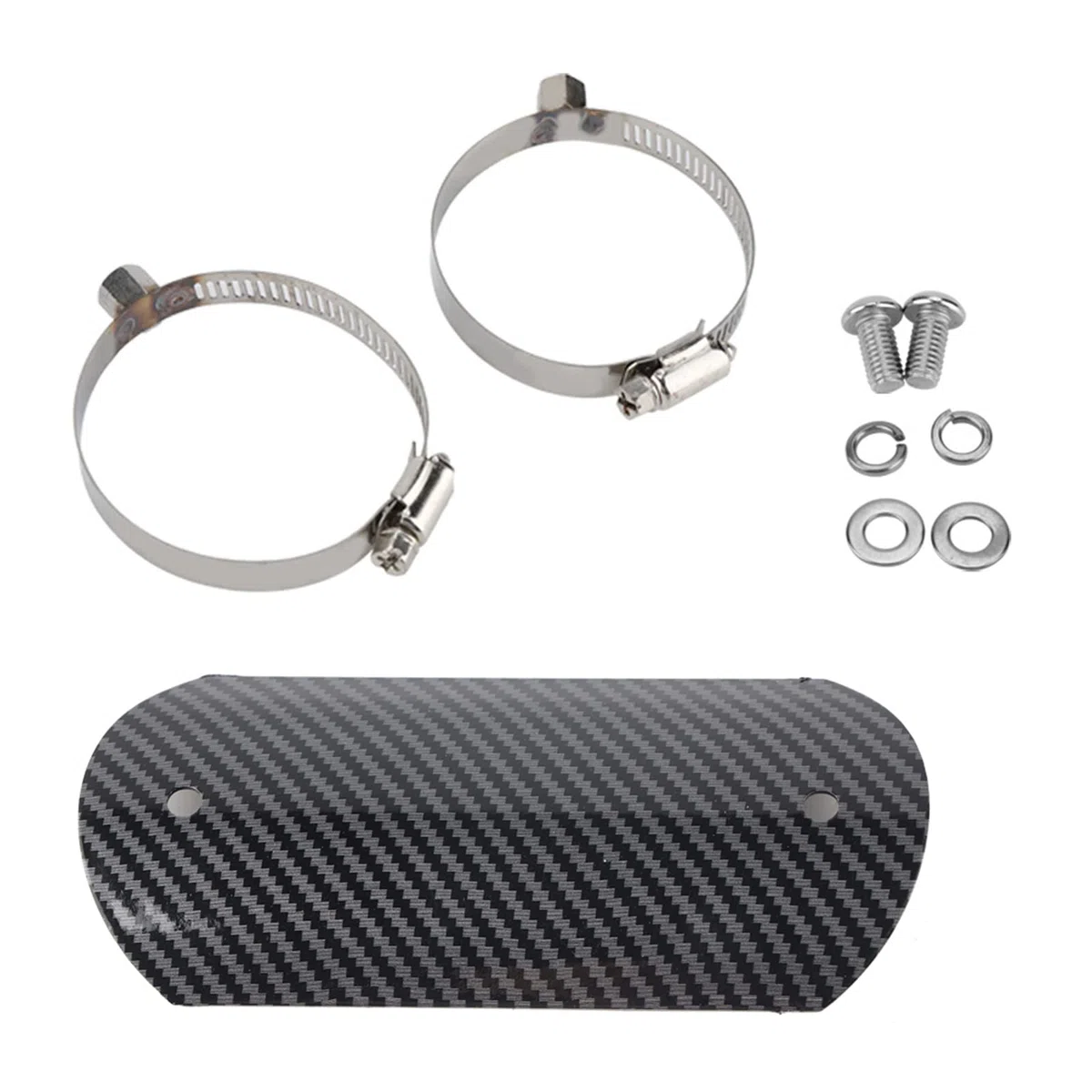 Qiilu Auto y Moto sistemas de escape Deflectores de calor, Escudo térmico, tubo intermedio de motocicleta Link tubo protector protector de talón (negro)