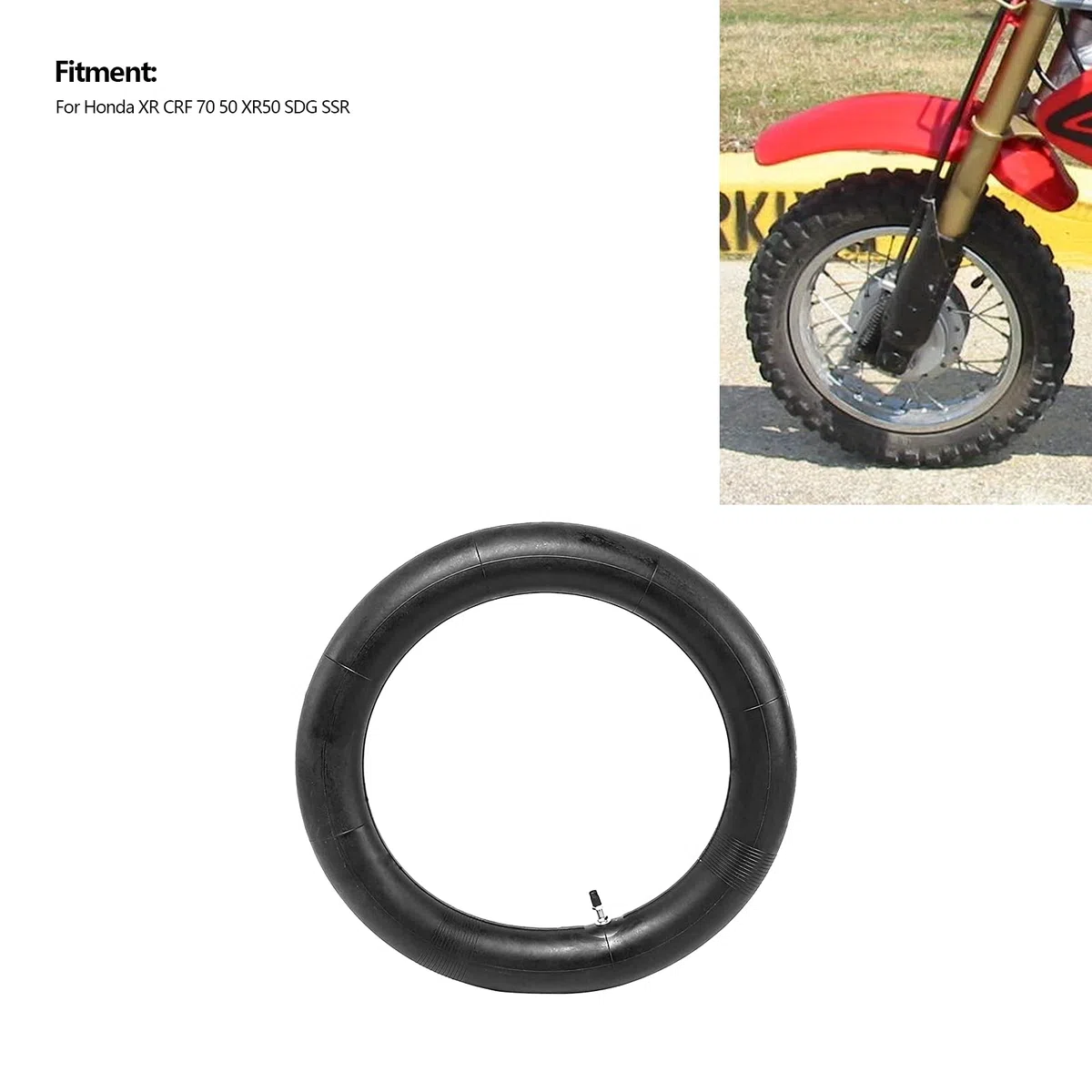 Tbest Rueda Trasera Ike, Tubo Interior de Motocicleta 140X10, Tubo Interior 80/100-12 Pit Bikemotorcycles Tubo Interior de Neumático 80/100103.0010in para Xr Crf 70 50 Xr50 Sdg Ssr