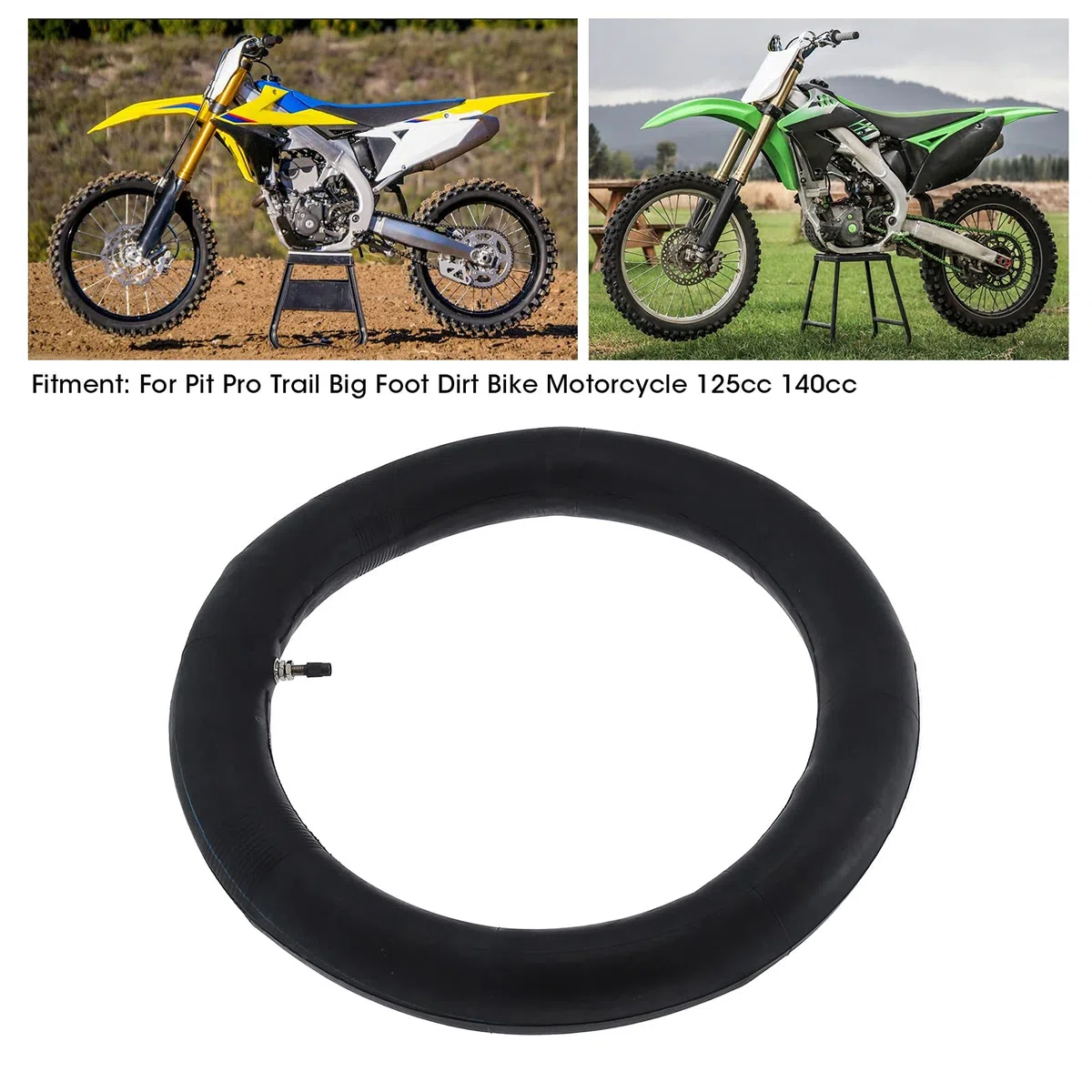Akozon Juego de tubo interior para llantas, 3.00-12 (80/100-12) Neumático con tubo interior para 3.00-12 Llantas Knobby Pit, Motocross, Dirt Bike, Off Road