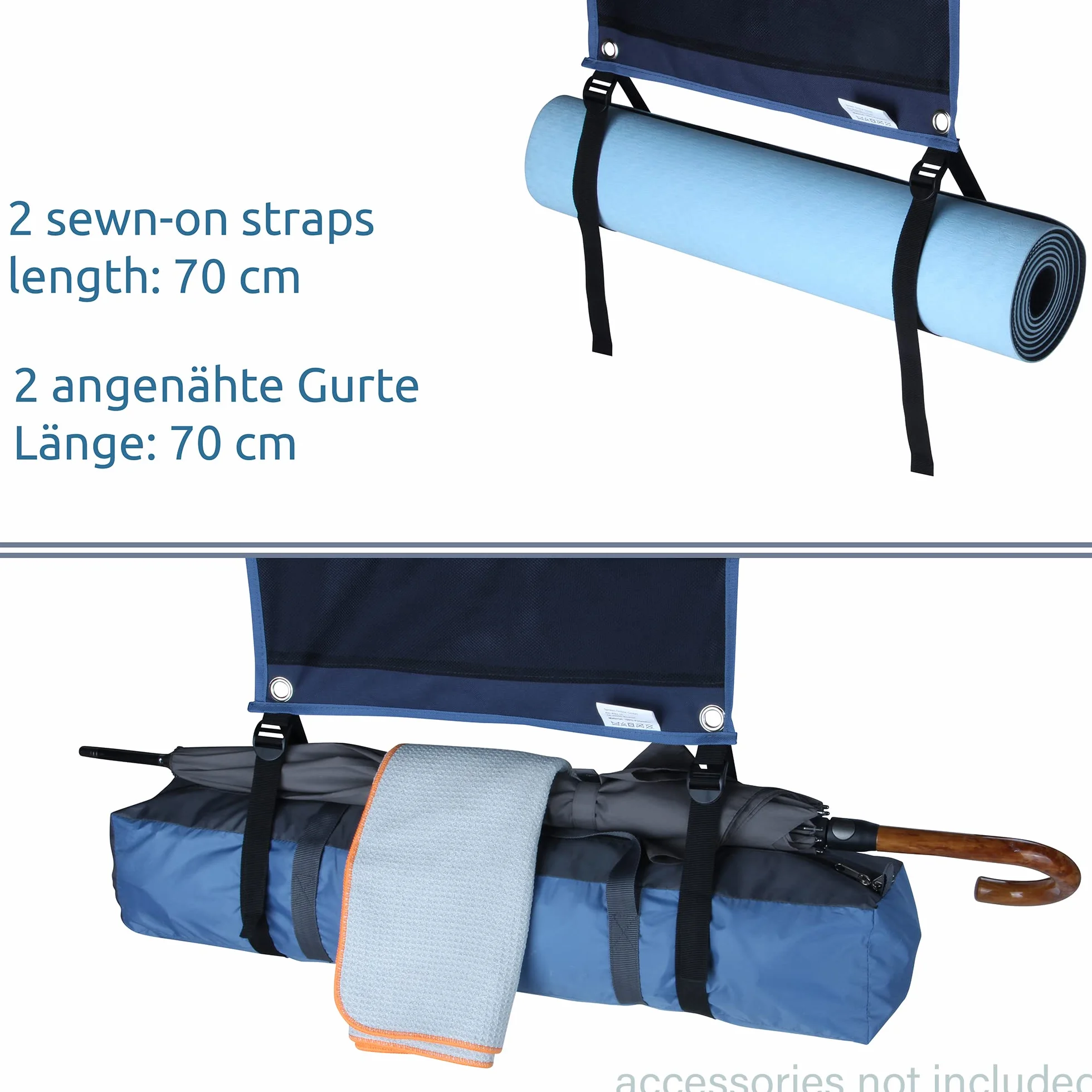 your GEAR Organizador para caravana – Estantería colgante/Barra de ganchos para autocaravana 45-140 cm | Variantes Bolsillo, Zapato, Tableta, Ancho, Malla, Gancho | Almacenamiento para camping 4-12