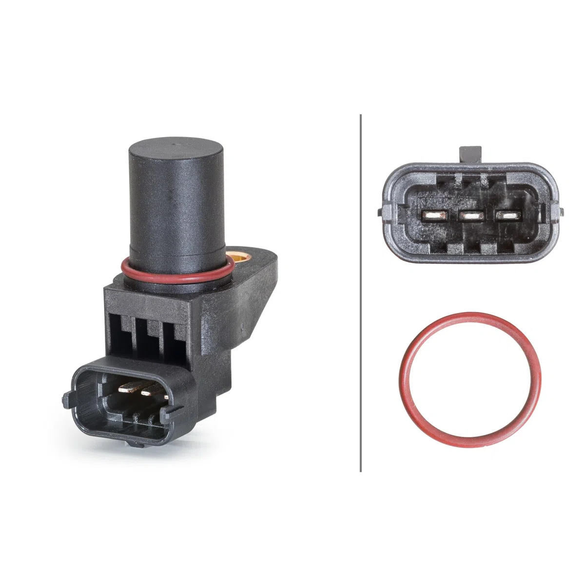 HELLA 6PU 009 121-501 Sensor, posición arbol de levas - 12V - 3polos - con junta - sin cable