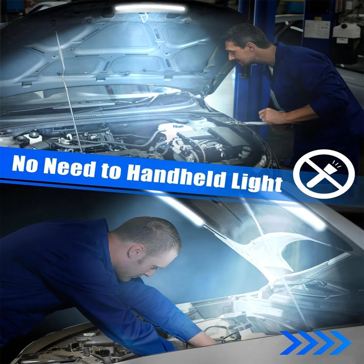 Luz para capó de coche, luces LED de trabajo debajo del capó, iluminación de seguridad versátil en el lugar de trabajo, herramientas de diagnóstico, productos de iluminación de repuesto para