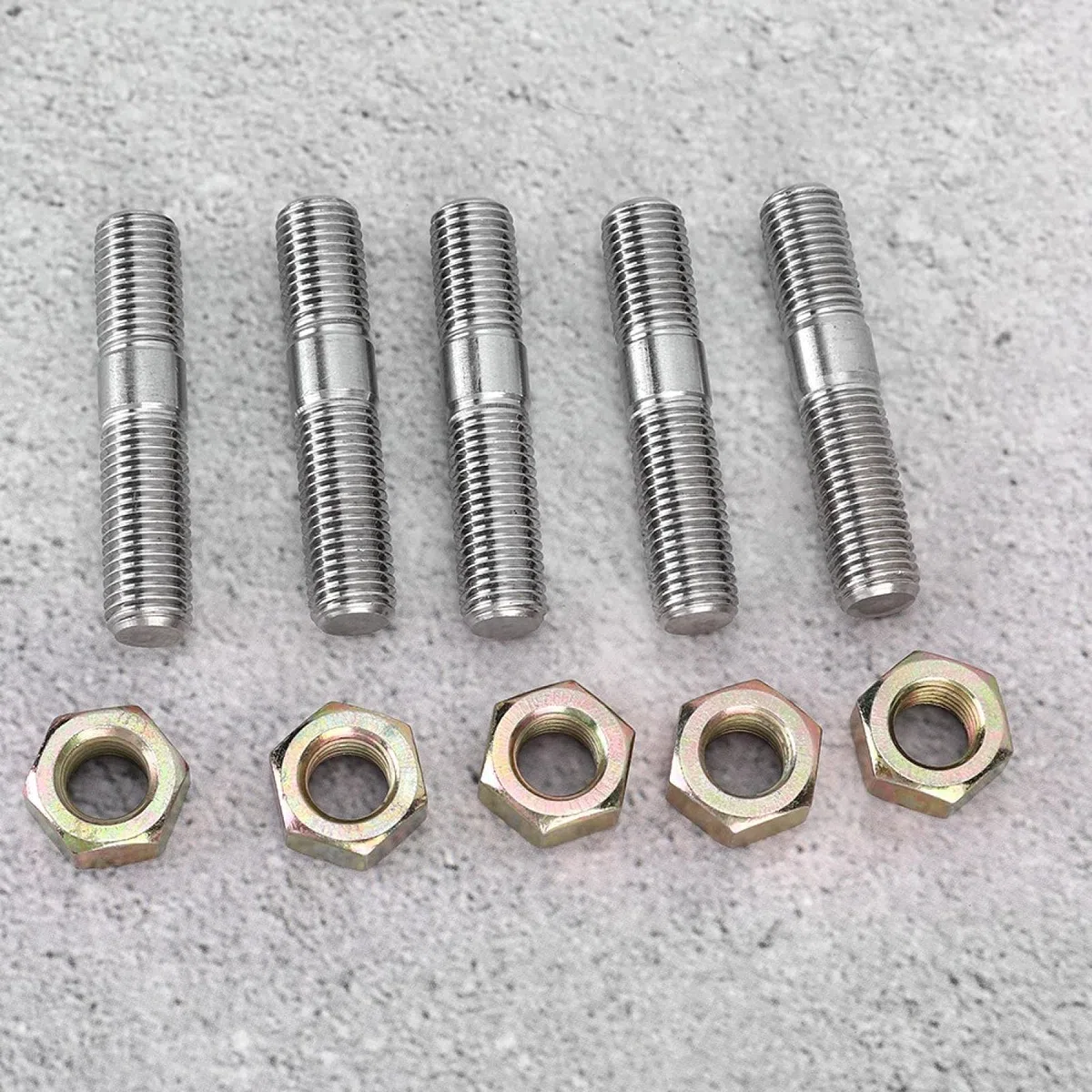 KIMISS Kit de espárragos M10x1.25 50mm para turbo, compatible con DSM 1G y EVO1-10, espárragos de cabeza de acero inoxidable, kit de tornillos para culata