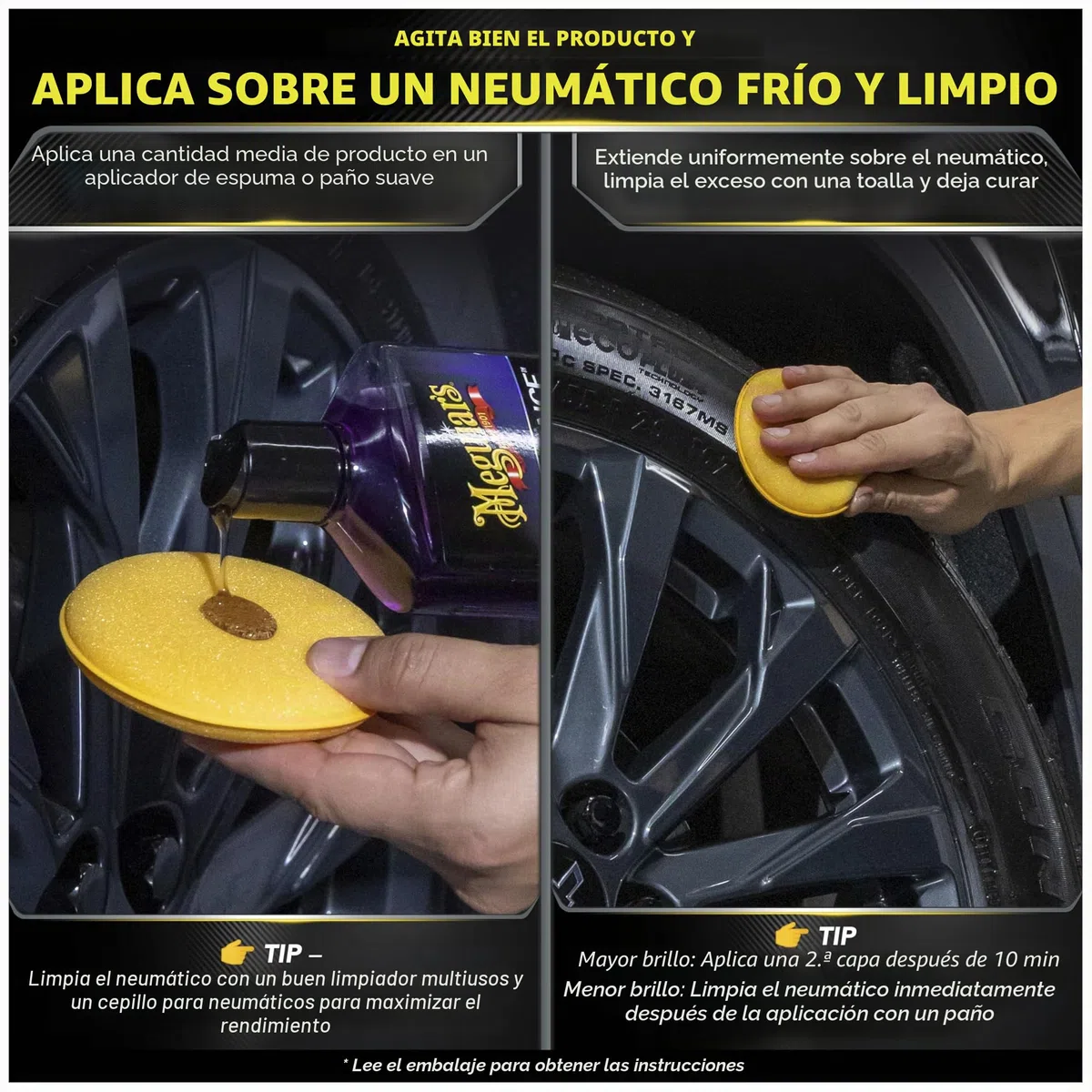 Meguiar's G7516EU Endurance Tire Gel - Abrillantador de neumáticos, 473 ml.