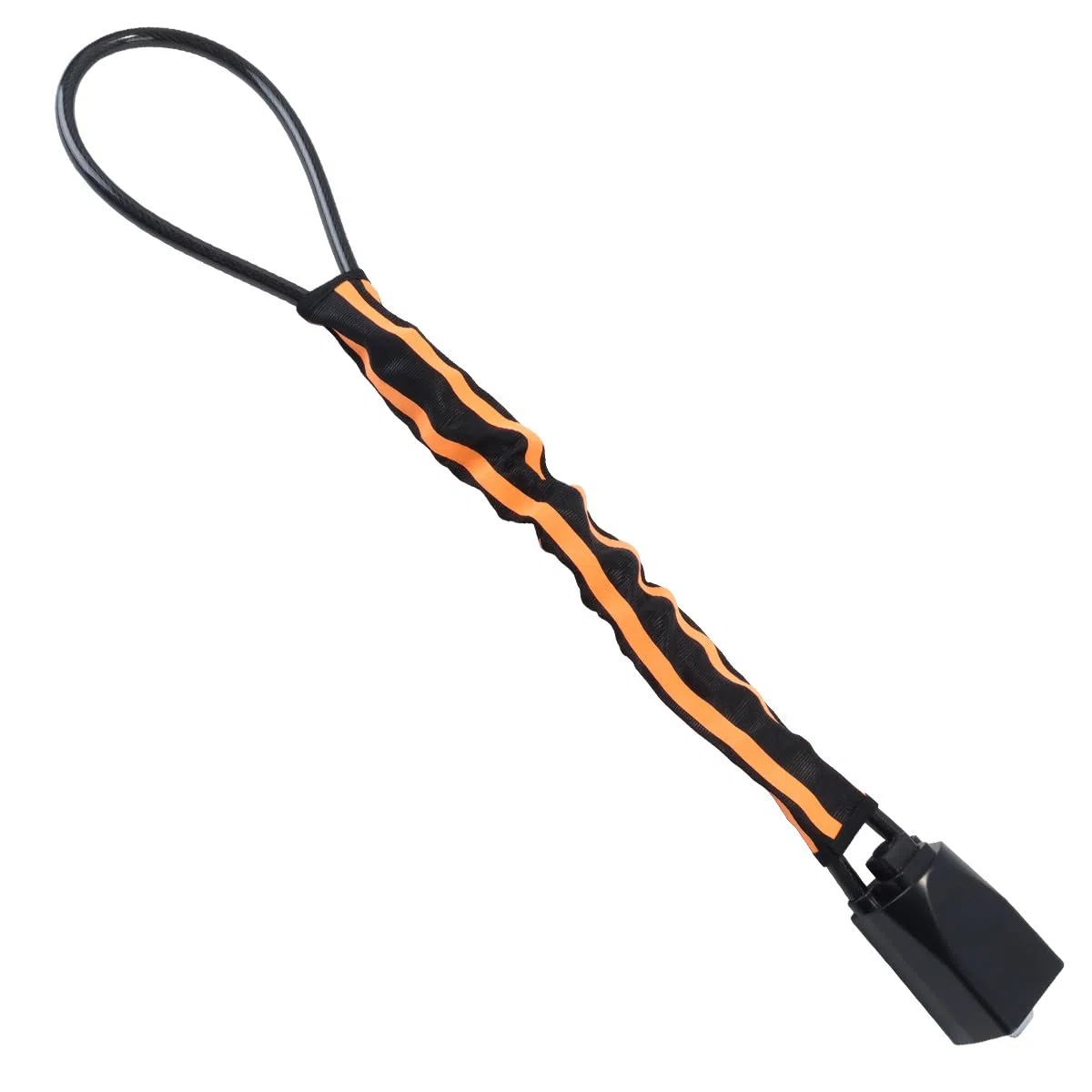 Ubric Candado de volante con tira reflectante, antirrobo resistente con 3 llaves para coche, SUV, camión, camioneta, furgoneta y autocaravana (negro y naranja)