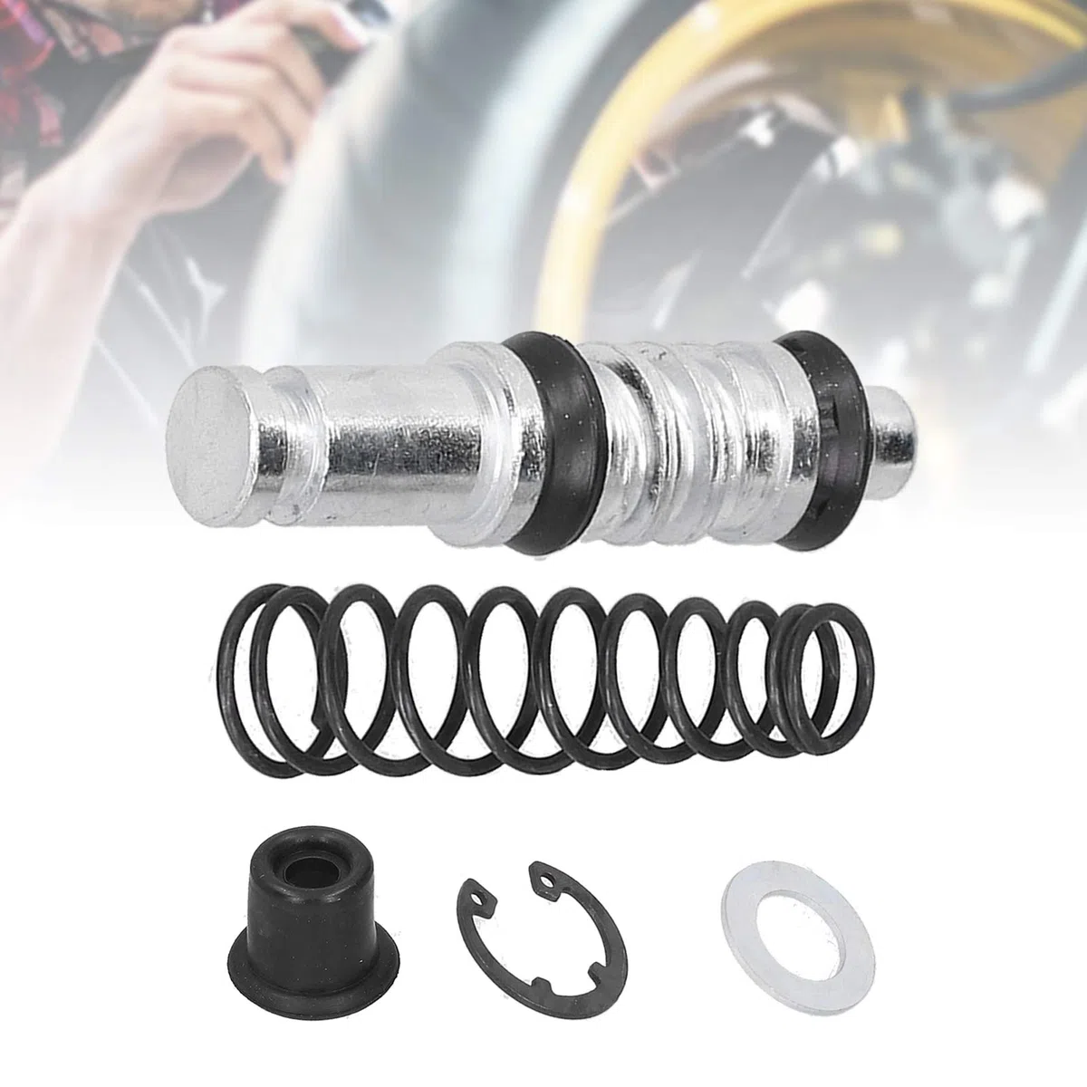 Kit Reparación Cilindro Maestro Freno Kit Reparación Bomba Freno Embrague Motocicleta Con 1 émbolo Pistón 2 Espaciadores 1 Resorte 1 Accesorios Goma