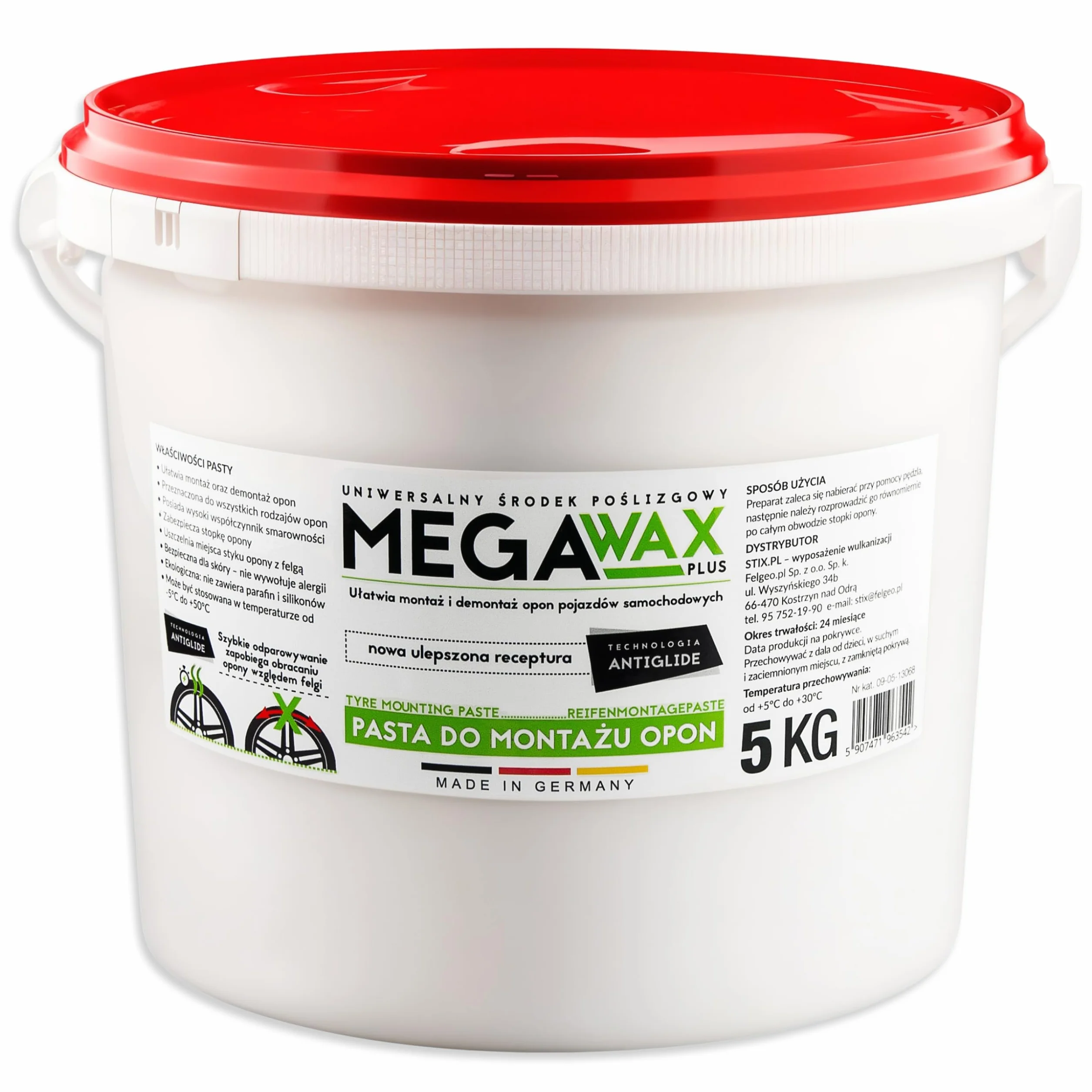 Stix Juego de montaje de neumáticos de 3 piezas - 5 kg de pasta de montaje de neumáticos MEGA Wax, pinceles profesionales y tiza para neumáticos - Set completo para cambio de neumáticos y suministros