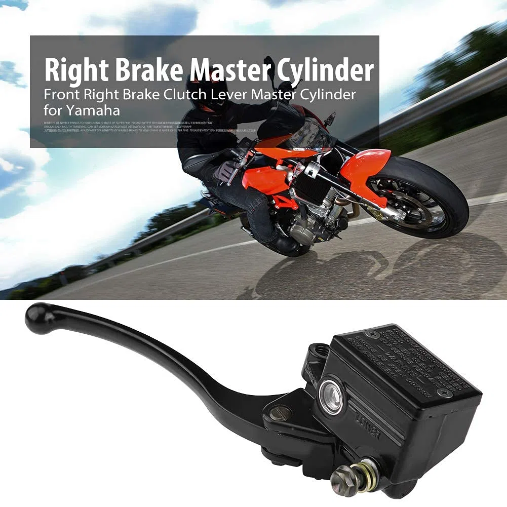 KIMISS Cilindro maestro de freno delantero derecho para moto, compatible con color negro, palanca de freno y embrague, 22mm 7/8"