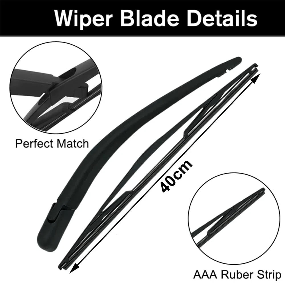 Brazo Limpiaparabrisas Trasero y Escobillas Limpiaparabrisas, Juego de Cuchillas del Brazo del Limpiaparabrisas Trasero Compatible con Opel Zafira A 1998-2005