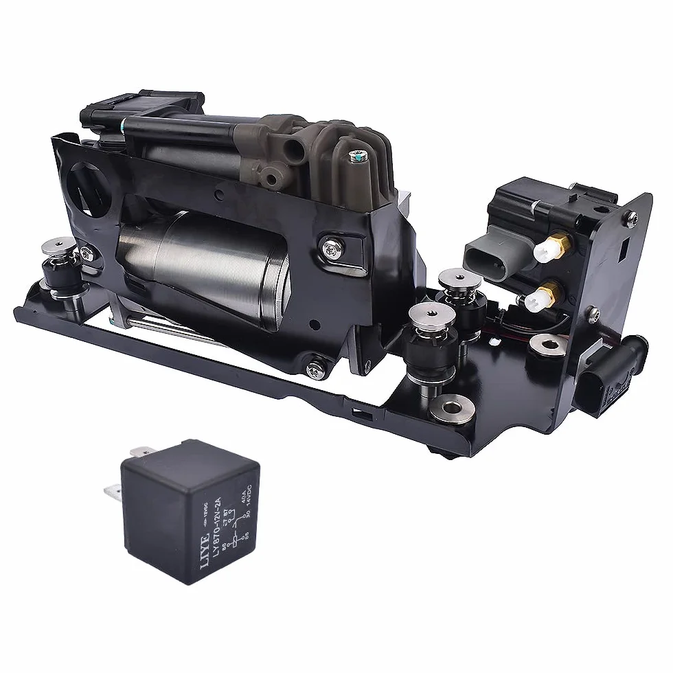 Bomba de compresor de suspensión neumática + Bloque de válvulas + relé - Compatible con 5er F07 GT 09-16, Touring F11 10-16, 7er F01 F02 F03 F04 08-15 37206784137 37206875176 37206789450 Huiruhy