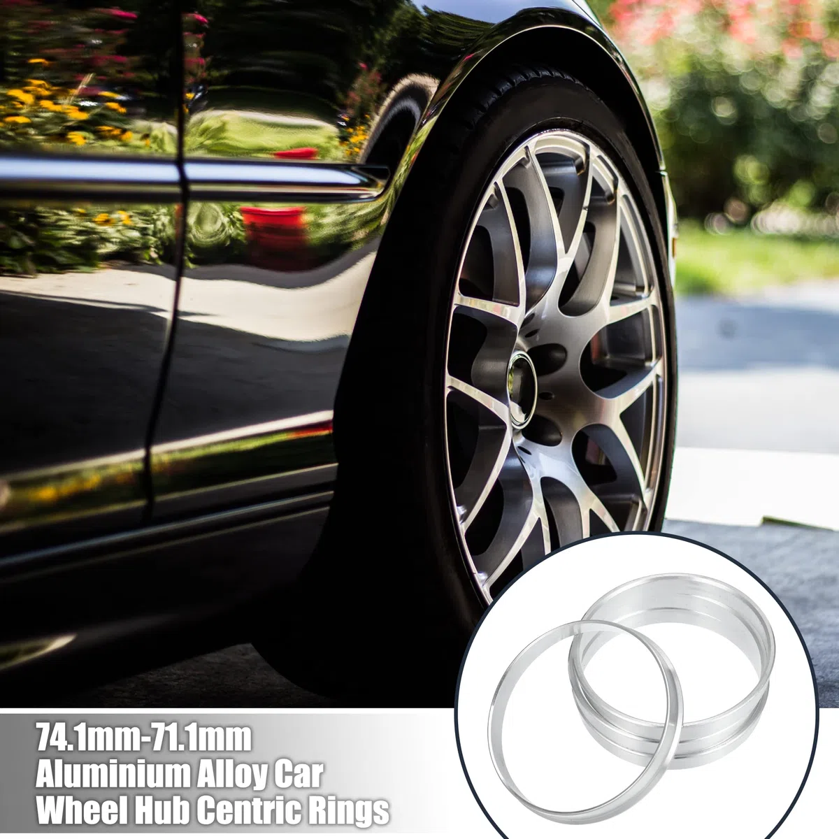 A ABSOPRO 4uds OD 74,1mm a ID 71,1mm Aluminio Aleación Coche Auto Concentrador Céntricos Anillos Centrales