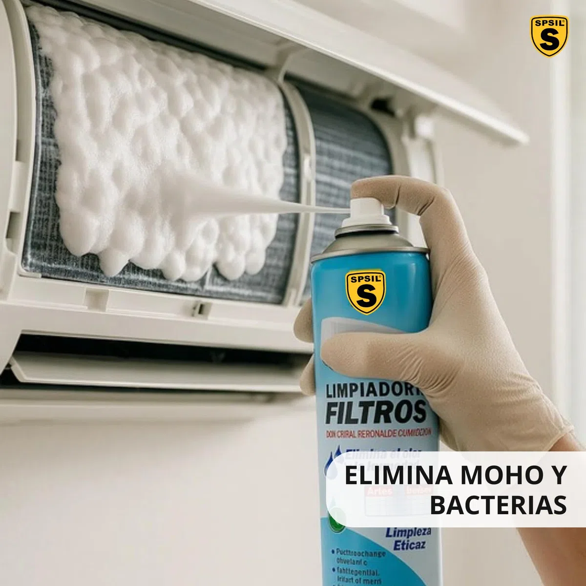 SPSIL Limpiador de Filtros de Aire Acondicionado 400ml - Elimina Moho y Bacterias - Mejora la Eficiencia - Fácil Aplicación