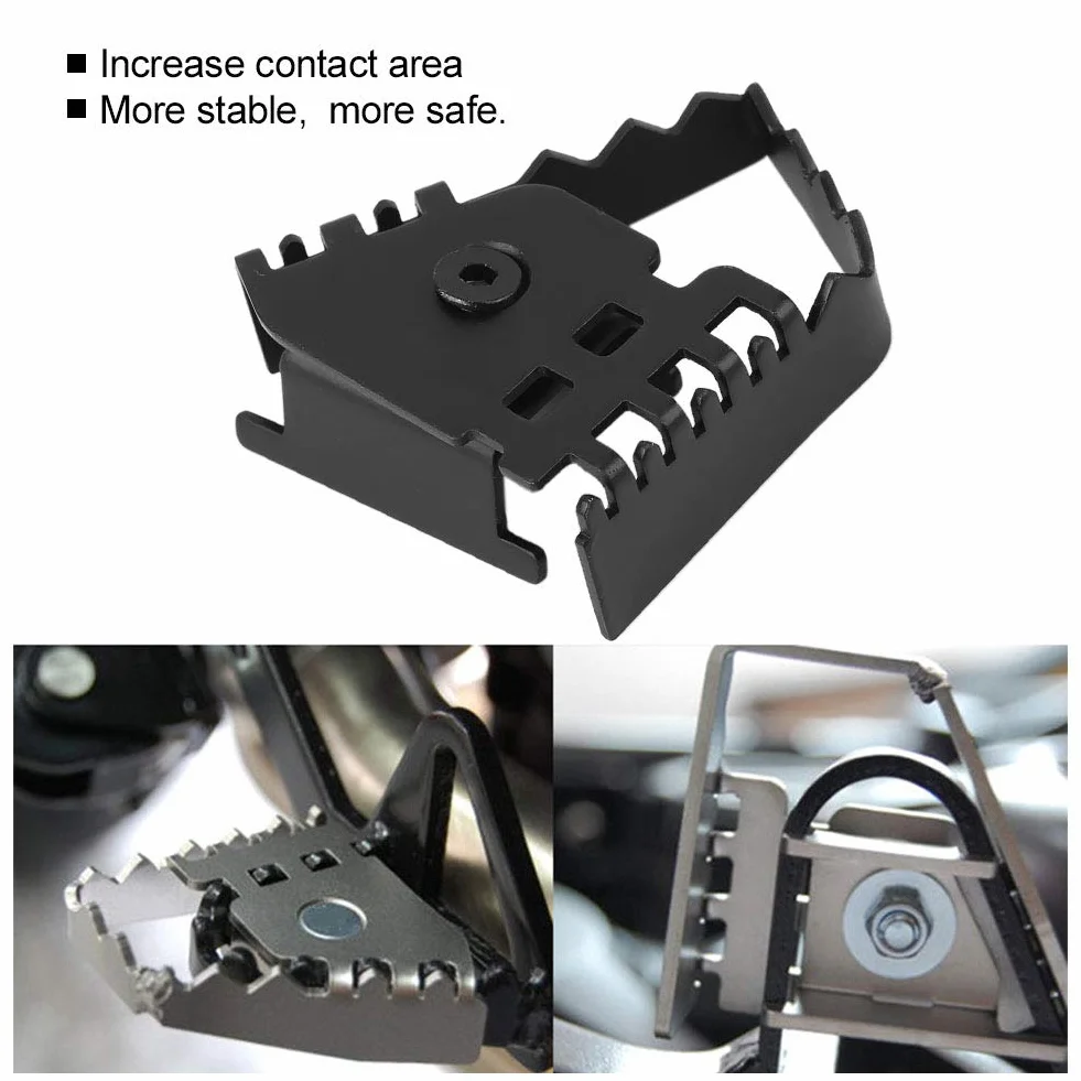 Pedal de freno Ampliar extensión motocicleta para F800GS F700GS F650GS R1150GS R1200GS Extensor de Almohadilla de Freno Trasero Parte de Recambio Acero inoxidable(Negro)