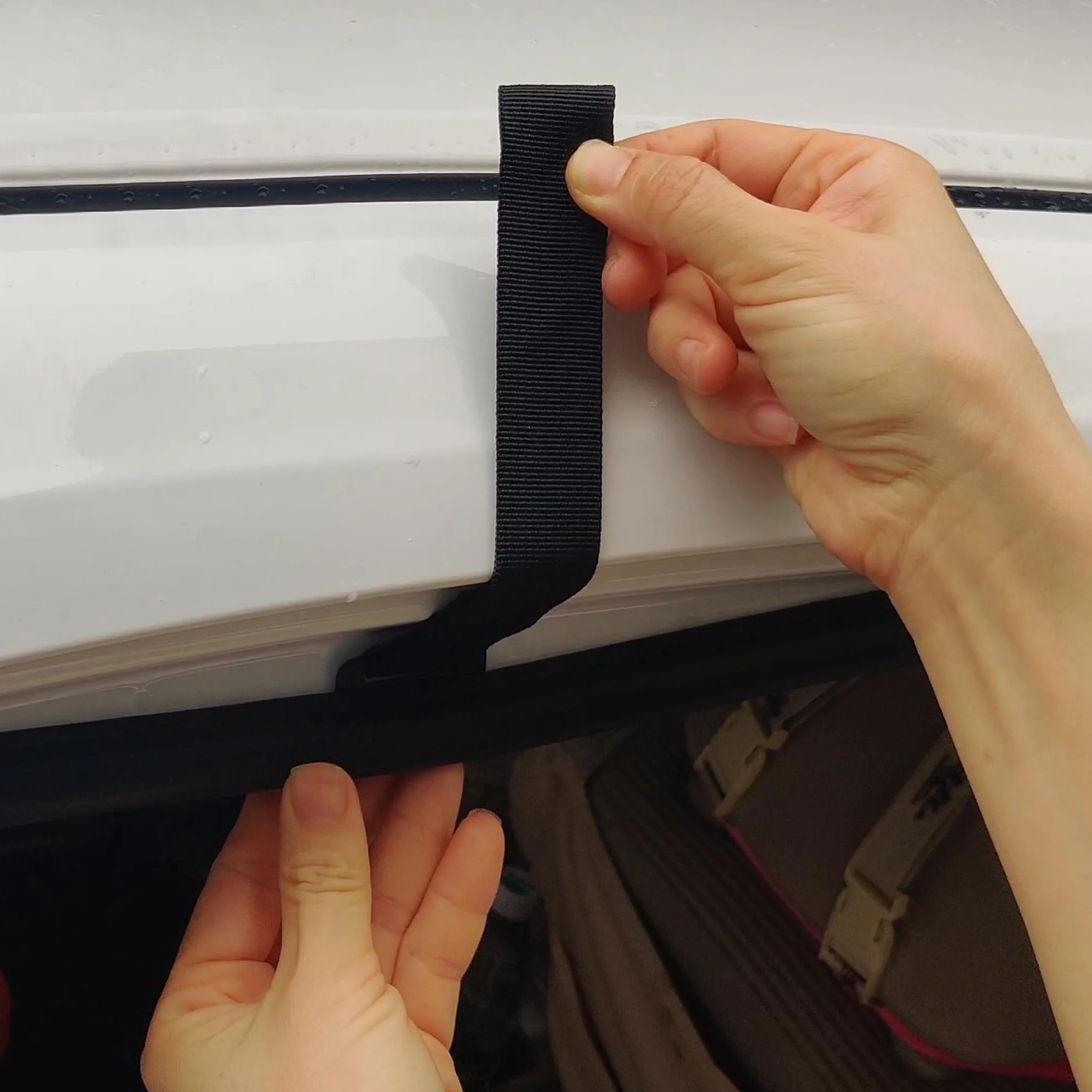 SNDMOR Bolsa de Techo Puerta Ganchos 6 Piezas, Bolso del Techo Correas de fijación para diferentes tamaños de coches o SUVs