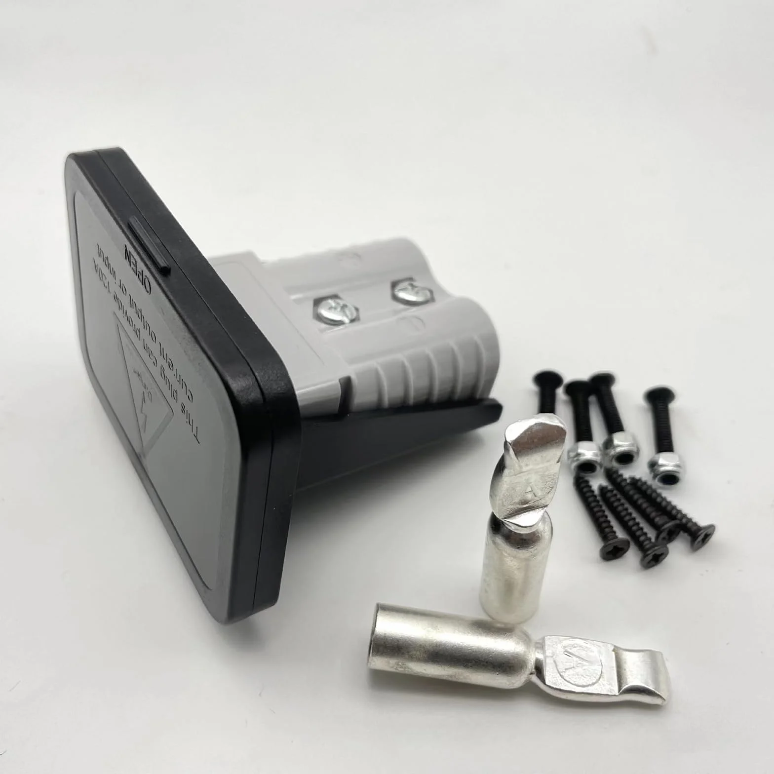 Marco de montaje empotrado 120 A con cubierta, compatible con conectores Anderson, incluye conector Anderson, marco de montaje empotrado, para coche, caravana, motocicleta, barco, sistemas solares