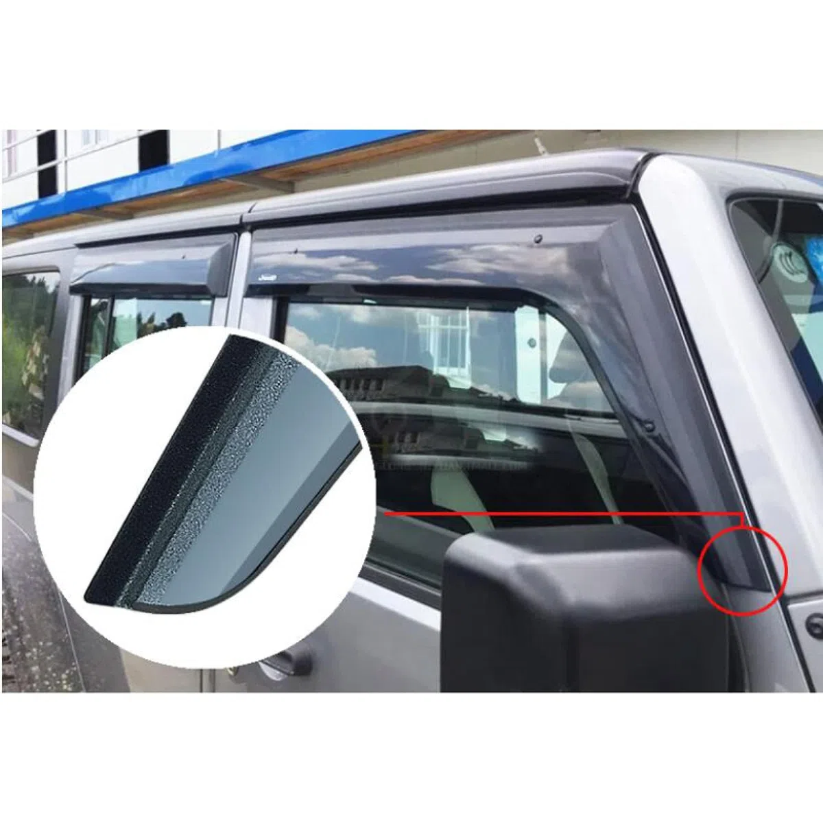 4 Piezas Deflectores de Viento Coche para Jeep Wrangler J K 2007-2017, Ventanas Laterales Deflectores Aire Ventana Derivabrisas Lluvia Visera Protector Accesorios