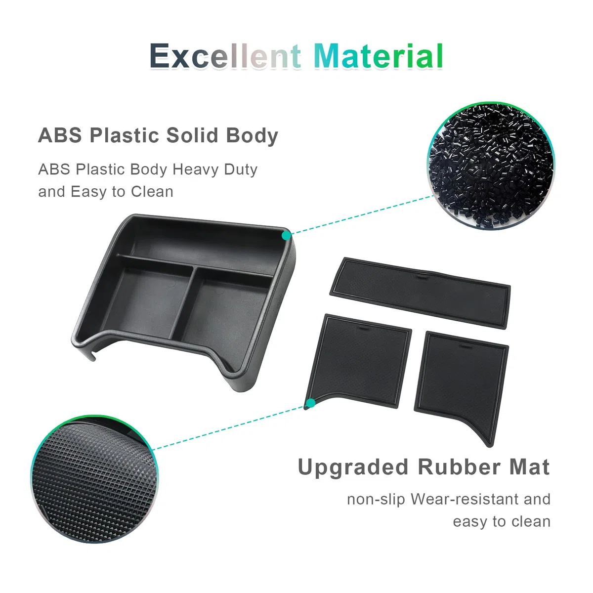 GAFAT Compatible con VW ID.4 2021-2025 2026 Caja de Almacenamiento para Consola Central, Organizador de la Guantera Inferior de Consola Central, ID4 Accesorios (Negro)