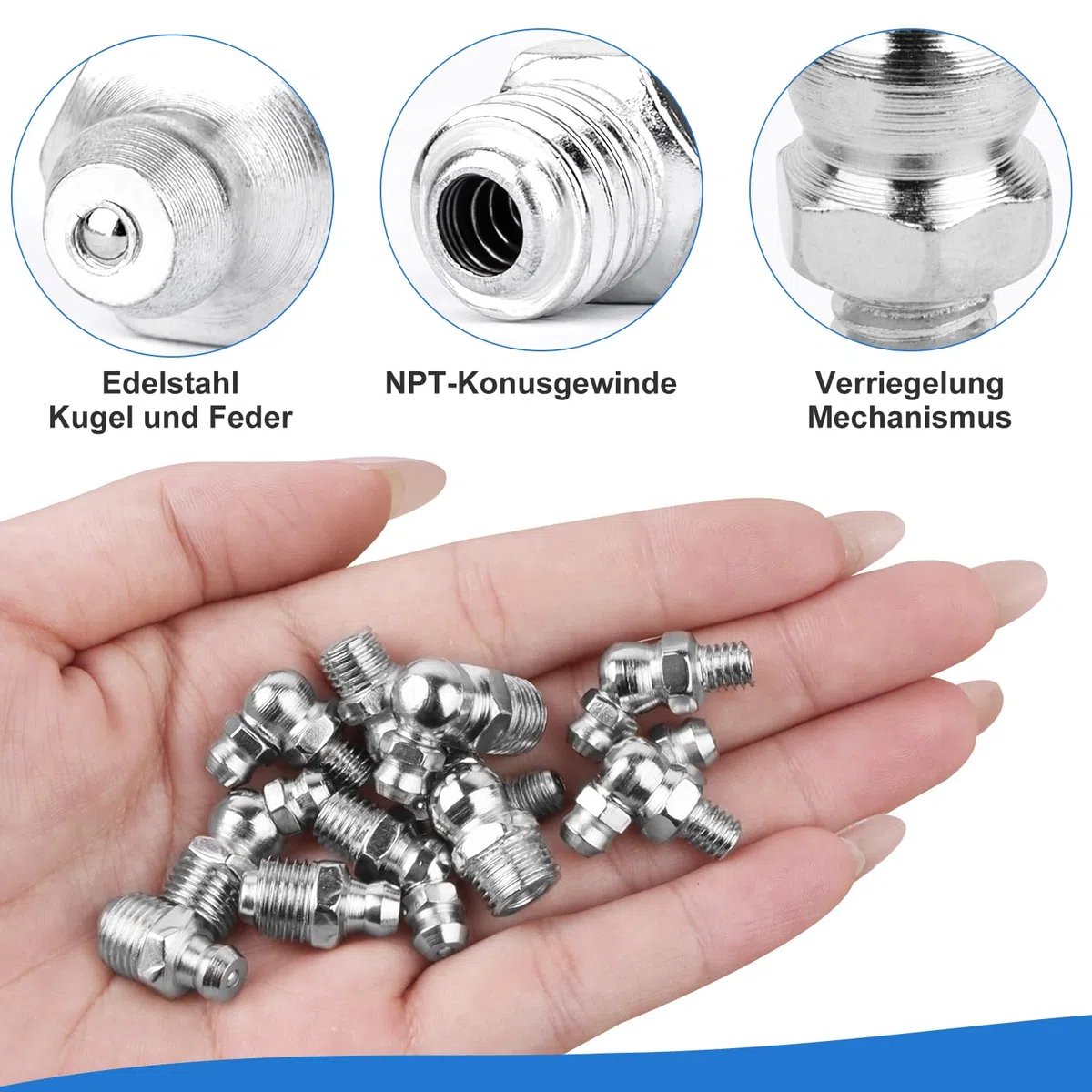 ENUTROF Surtido de Engrasadores 150PCS M6 M8 M10 Boquilla Engrasadora Racores de Boquilla de Engrase Engrasador 45° 90° 180° con Caja de Almacenamiento para Equipos Mecánicos Pistolas Engrasadoras