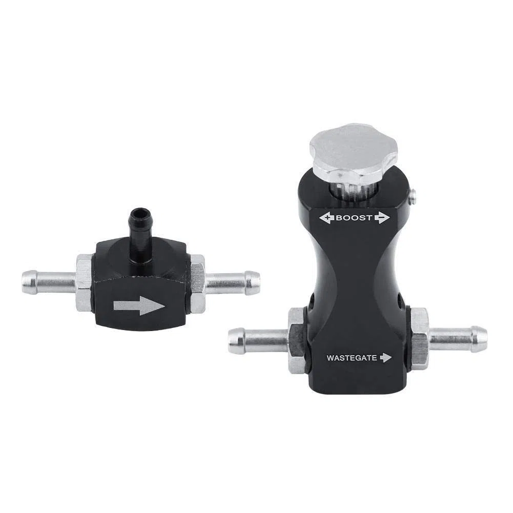 KSTE Ajustable Bilateral Turbo T Válvula de Purga, Manual Boost Controller Kit, Válvula de Control Manual Regulador Universal para el Coche Turbolader Accesorios