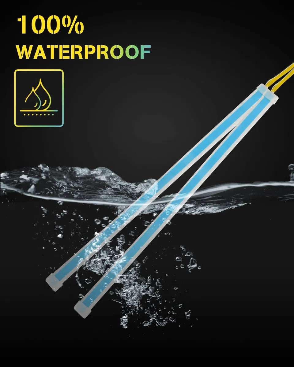 YONGMING 30CM Luces De Tira De Led Dell Delgadas Y Flexibles A Prueba De Agua, 12V Blanco áMbar Luces Diurnas,Enciende Los SemáForos Para Los Faros Del Coche