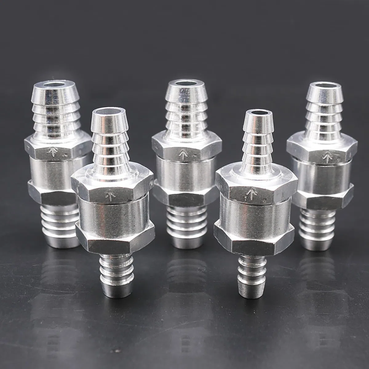 Válvula Antirretorno Unidireccional 5 Piezas Válvula de Retención de Combustible Valvula Anti Retorno Agua Válvula Antirretorno de Aluminio para Automóvil, Barco, Helicóptero (4mm 6mm 8mm 10mm 12mm)