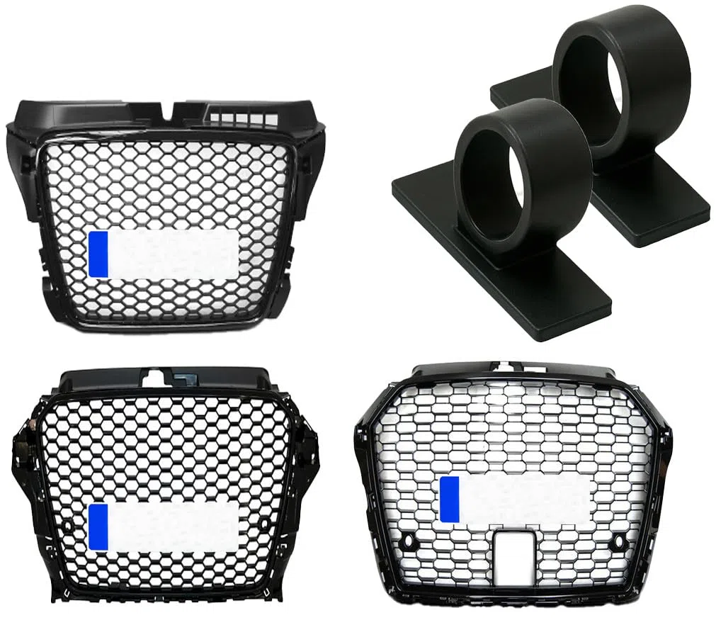 Soporte Matrícula para Parrillas RS/Portamatriculas Invisible Universal para RS RS3 8V 8P,RSQ3 8U,RS4 B5 B7 B8,RS5 B8 B9,RS6 C5 C6 C7,RS7 C7,TTRS 8J 8S,R8 Parrillas hasta Año 2020 2 Uds (24-30 mm)
