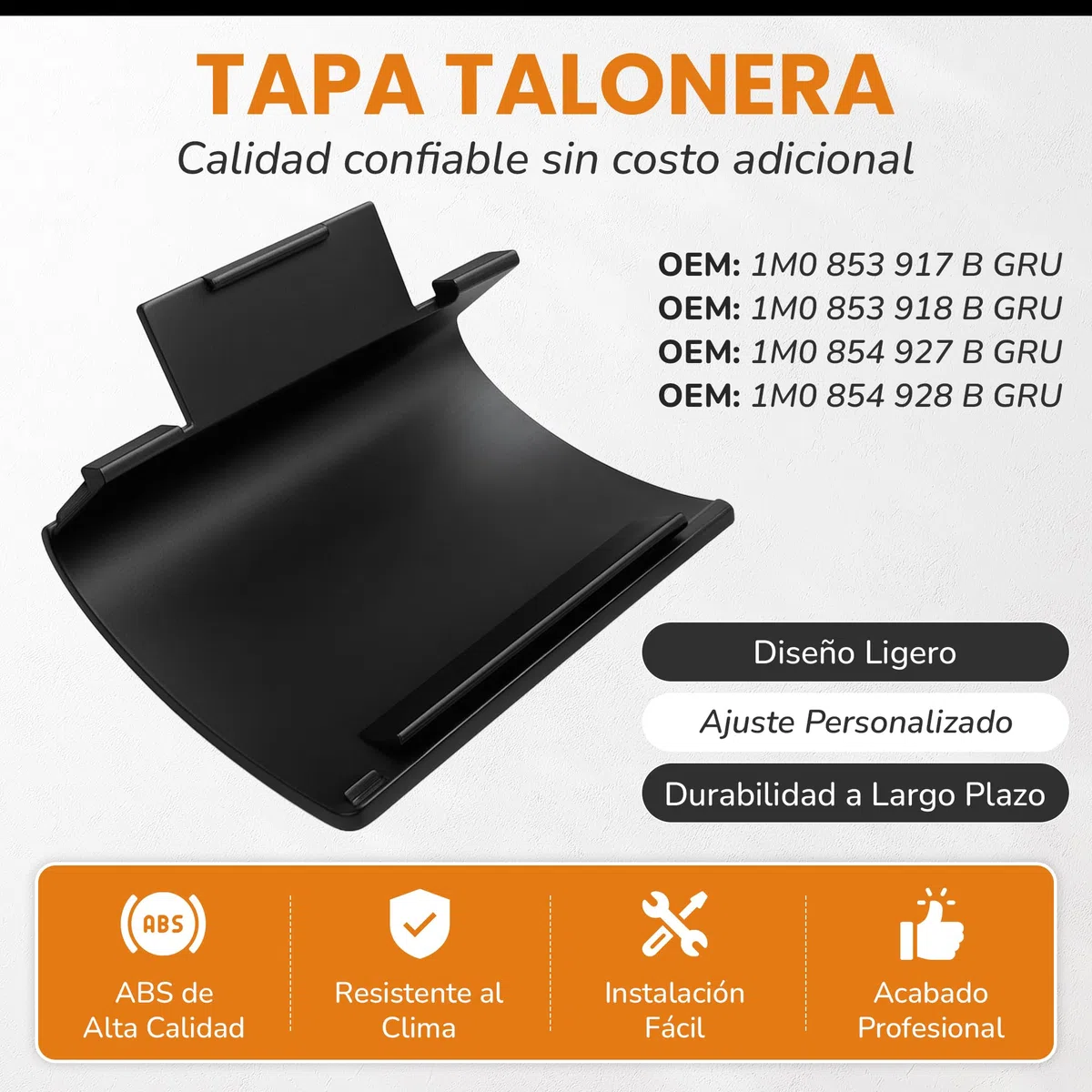 Tapa Talonera Seat Leon Mk1 1M Universal/Tapadera Faldones Laterales Leon Mk1 1M/ Tapas Talonera Leon1999-2005 Negro (Delantera Izquierda) 1M0 853 917 B GRU