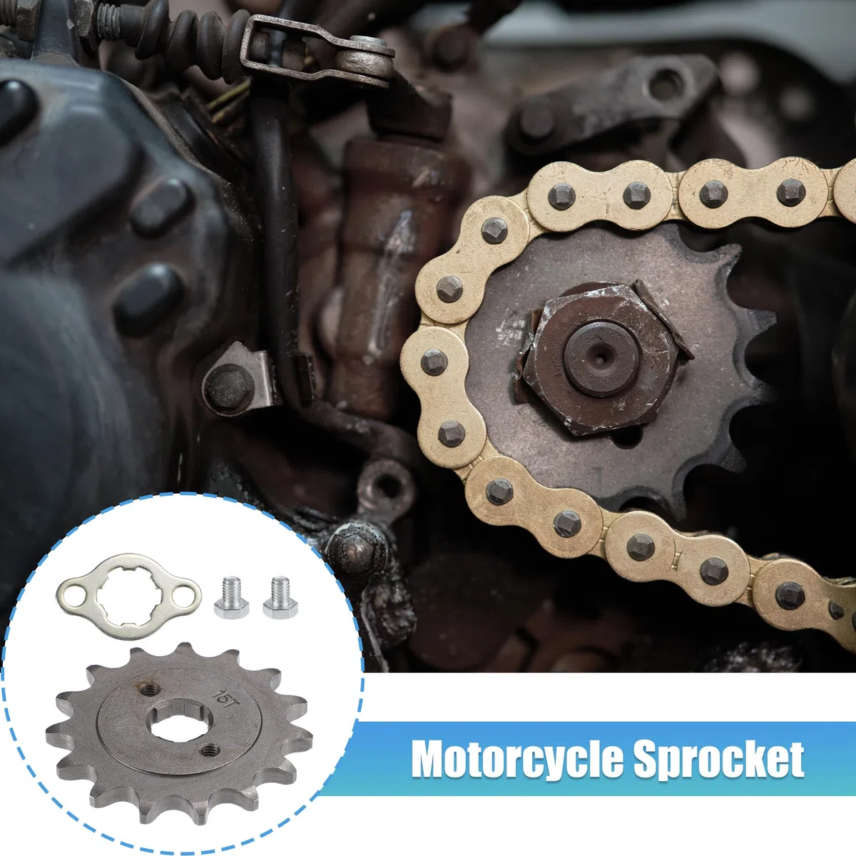 X AUTOHAUX 1 juego de piñón delantero de motocicleta estilo 520 con 15 dientes de 20 mm de diámetro interior, apto para motocicleta de 50 cc, 70 cc, 110 cc, 125 cc, minimicicleta, ATV, Go Kart Quad