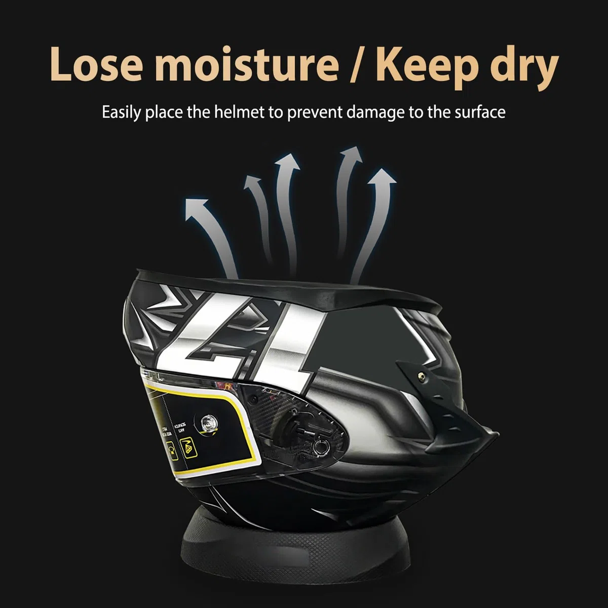 Anillo de soporte para casco de moto, pantalla y base de limpieza, soporte de mantenimiento antideslizante, almohadilla de protección compacta para motocicleta, moto de nieve, ATV, motocross o banco