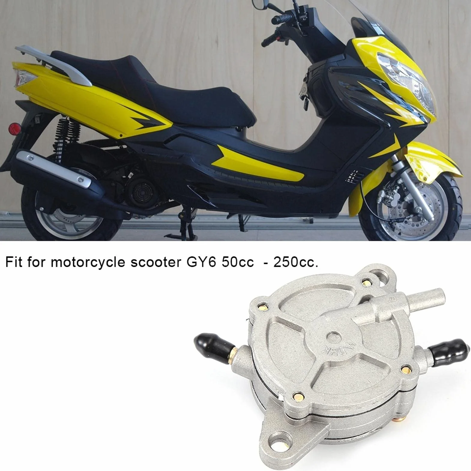 Bomba de Combustible Bomba de Combustible de Vacío Bomba de Combustible de Vacío de Gas Bomba de Combustible de Vacío de Aleación de Aluminio para Motocicleta Scooter Gy6 50cc - 250cc