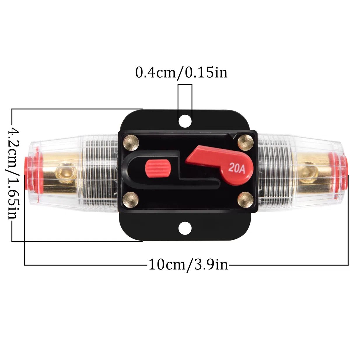 Disyuntor de Audio para Coche DC 12V - 24V 20A Interruptor de Portafusibles Automático para Coche Barco Motocicleta