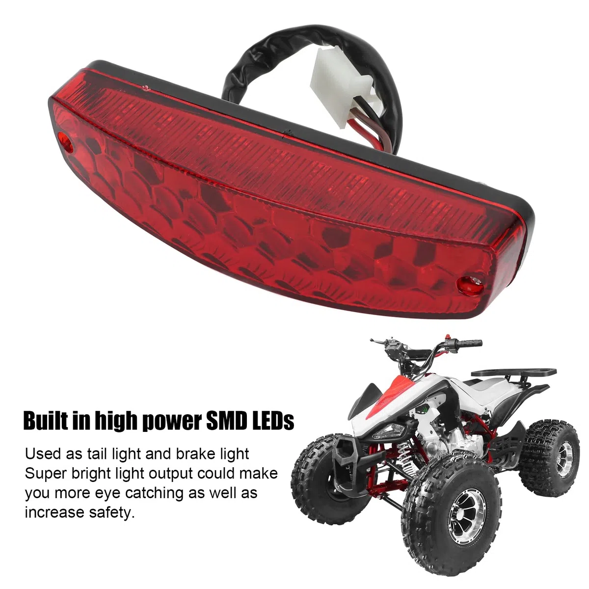 Luz de Freno Trasera LED, Luz de Freno Trasera ATV 3PIN Reemplazo Impermeable para Taotao 50cc 70CC 90cc 110cc 125cc ATVs Quad