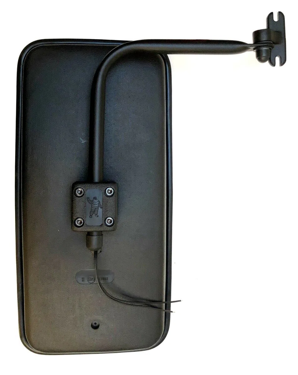 2 espejos exteriores calefactables 440 x 220 mm R1800 ø15-28 mm 24 V E20 con soporte para espejo
