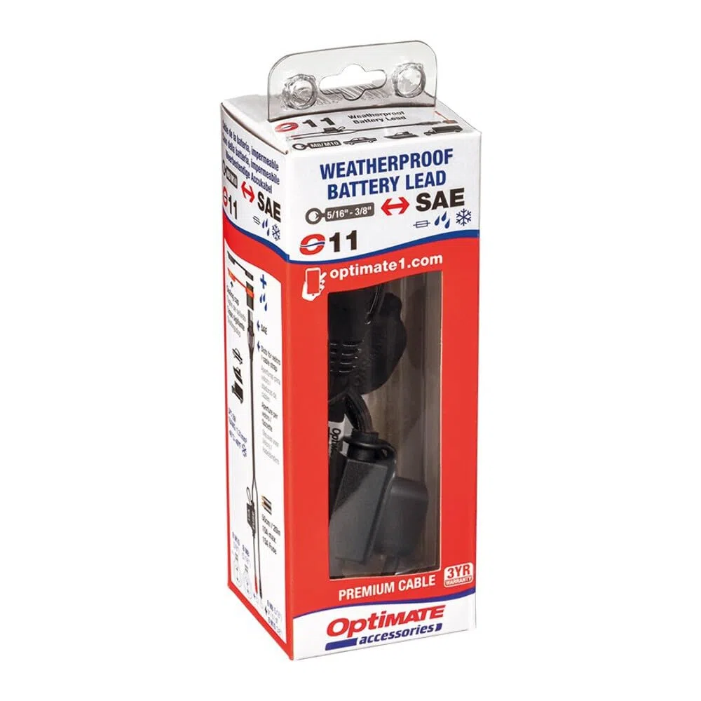 TecMate Optimate Cable O-11, Cable de batería Impermeable, de Alta Resistencia, de automóvil o Naval