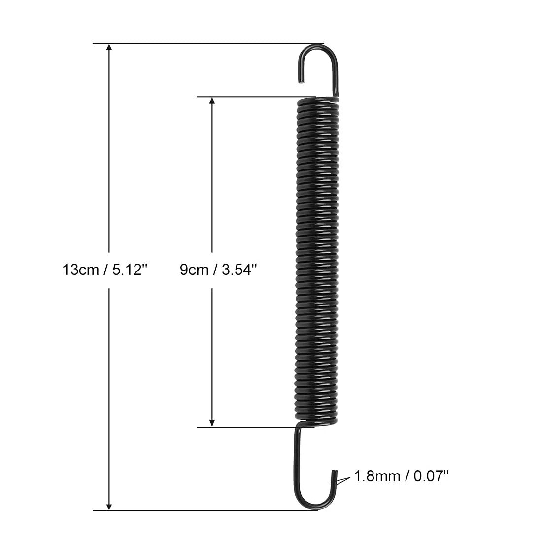 sourcing map Muelle para Caballete Resorte de Retorno de Pie de Apoyo de 13cm de Longitud de Moto Negro 2Pcs